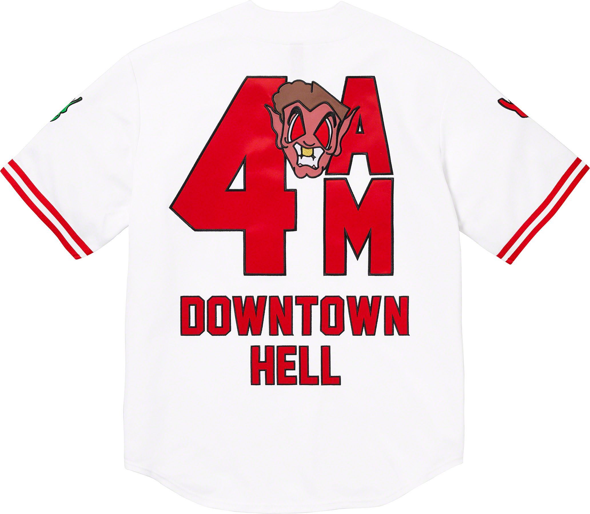 Mitchell & Ness × Supreme Supreme x Mitchell & Ness Downtown Hell Baseball Jersey Size US M / EU 48-50 / 2 - 2 Thumbnail