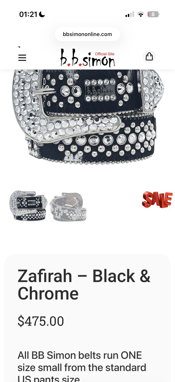 B.B. Simon B.B Simon Zafirah Chrome belt Size 34 - 7 Thumbnail