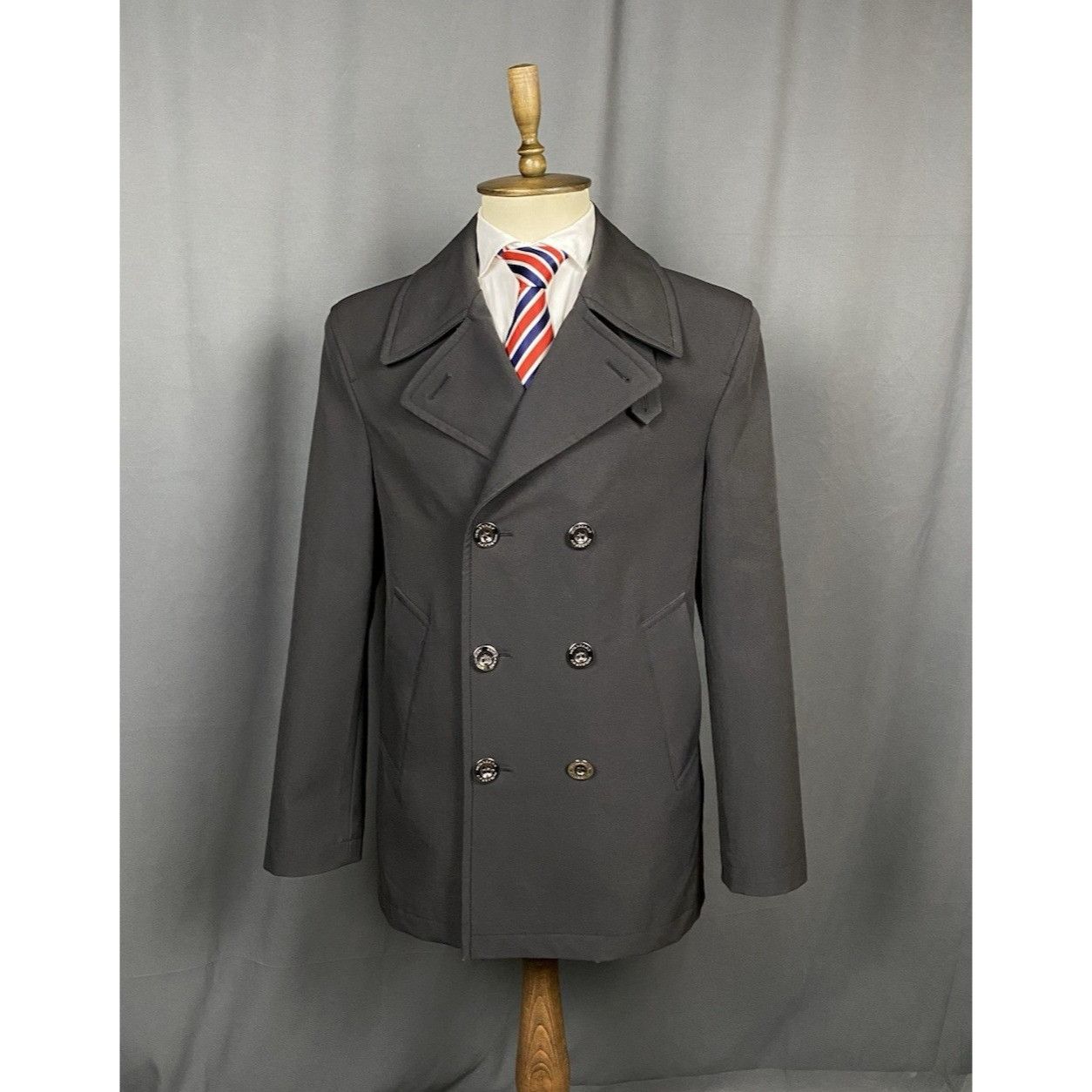 Burberry Burberry Men's Dark Gray Double Breasted Pea Coat Size M Size US M / EU 48-50 / 2 - 1 Thumbnail