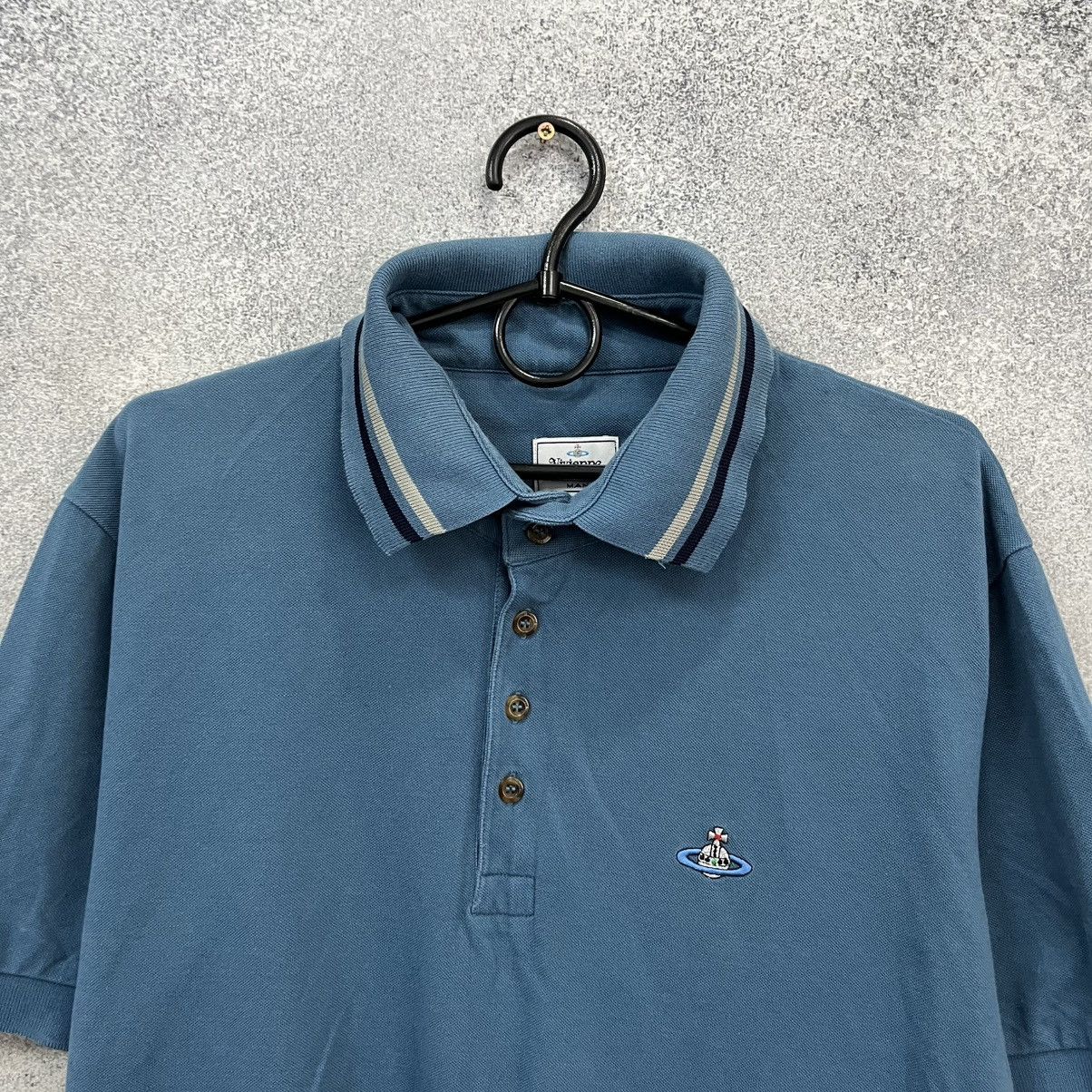 Vivienne Westwood Vivienne Westwood Polo T-Shirt Small Orb Logo Blue Size US XL / EU 56 / 4 - 4 Thumbnail