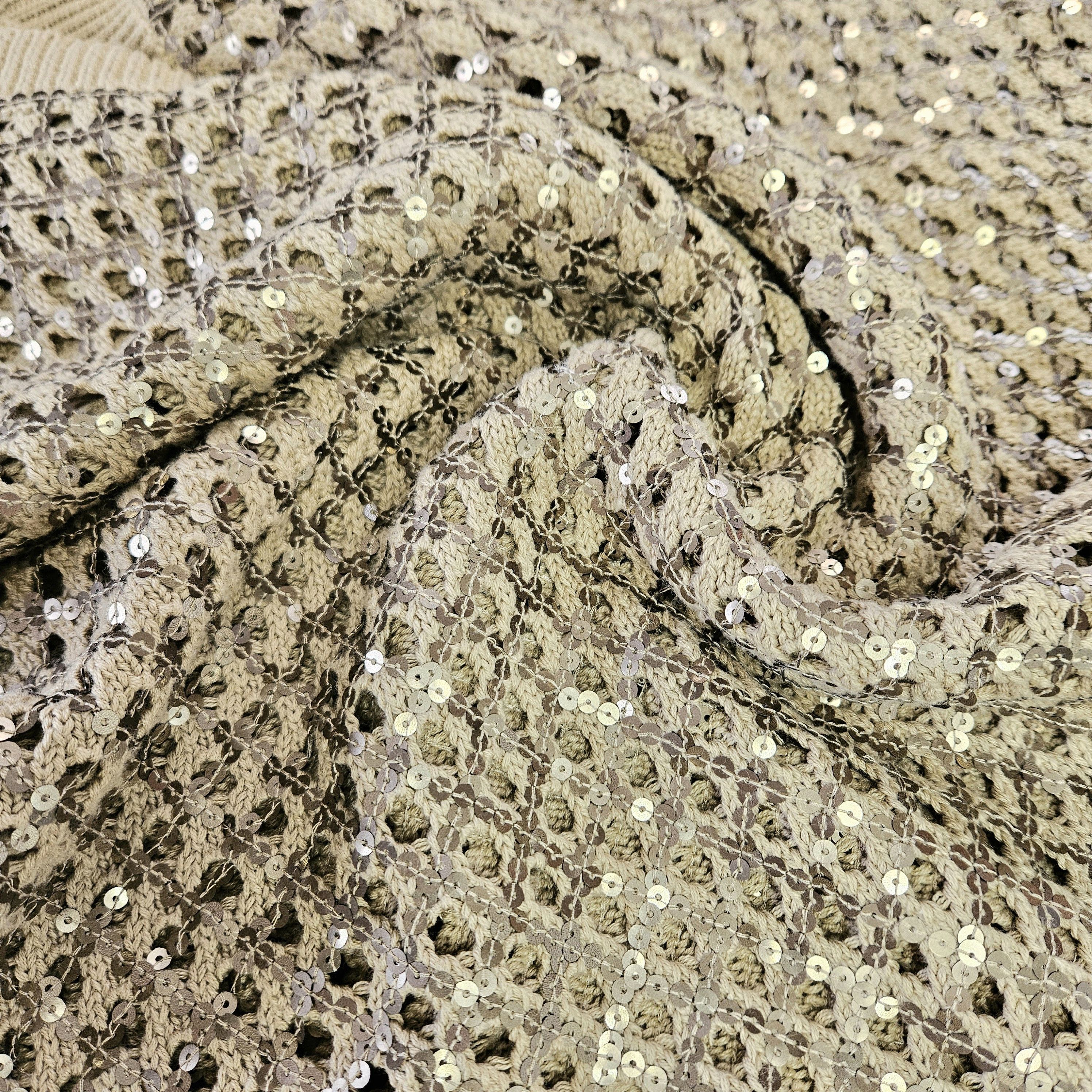 Michael Kors Michael Kors Size L NEW Sweater Cotton Gold Open Knit Sequin Size L / US 10 / IT 46 - 6 Thumbnail