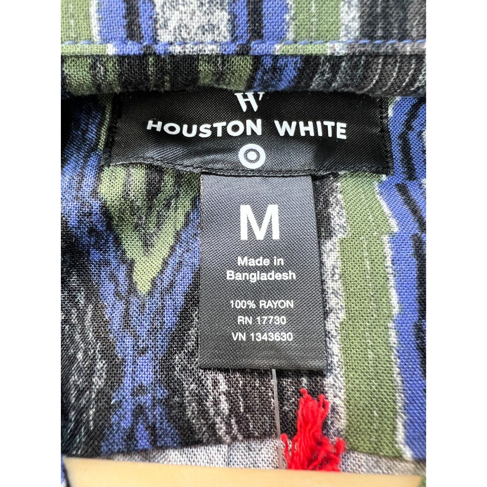 Other W HOUSTON WHITE Shirt Mens Med Tab Collar Rayon Long Sleeve Size US M / EU 48-50 / 2 - 4 Thumbnail
