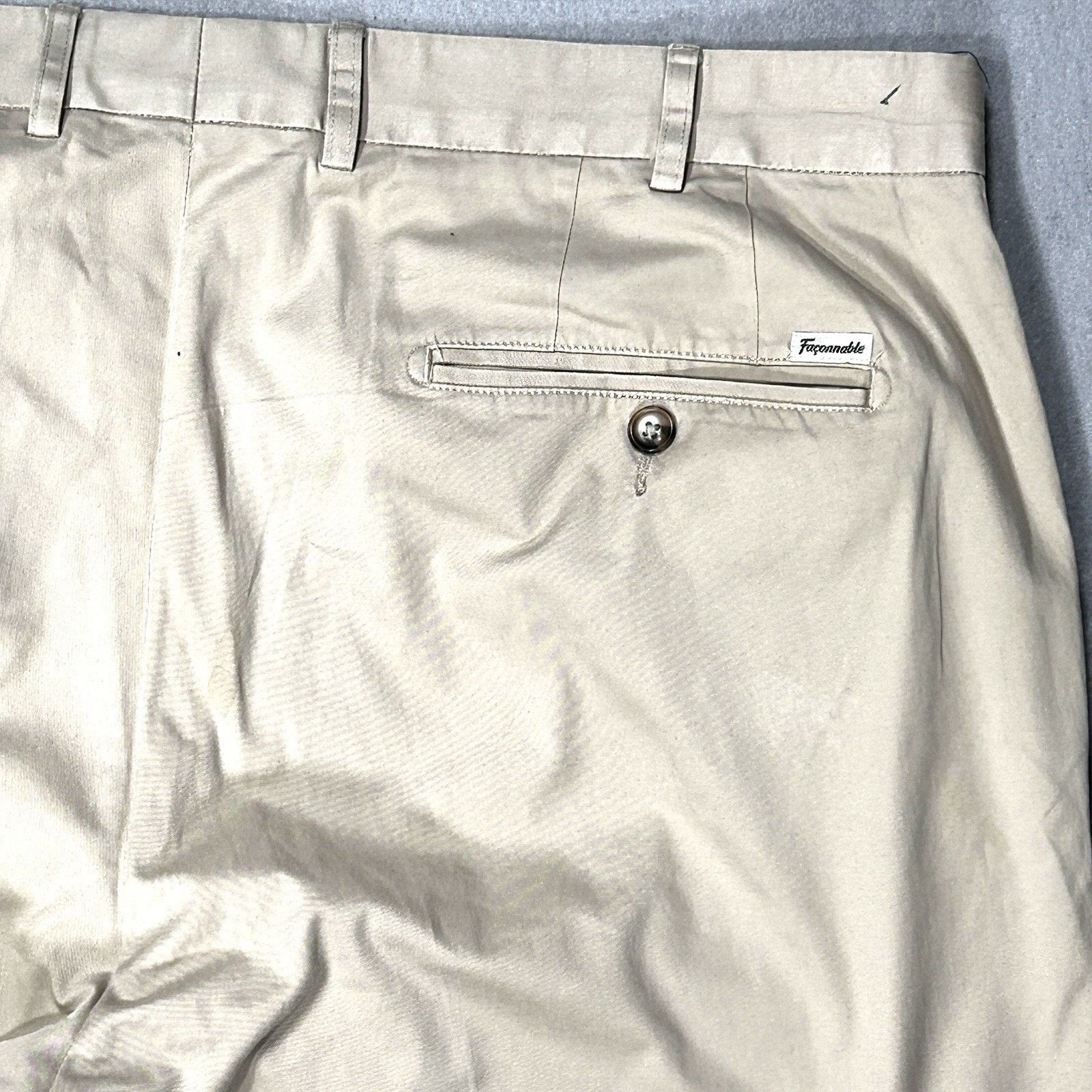 Faconnable Falconnable Flat Front Light Khaki Cotton Pants Size US 40 / EU 56 - 8 Thumbnail