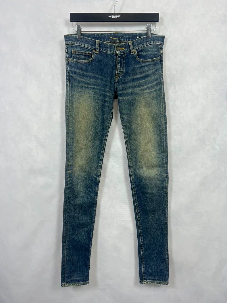 Saint Laurent Paris Saint Laurent Deep Blue Distressed Denim Pants Size US 28 / EU 44 - 1 Thumbnail