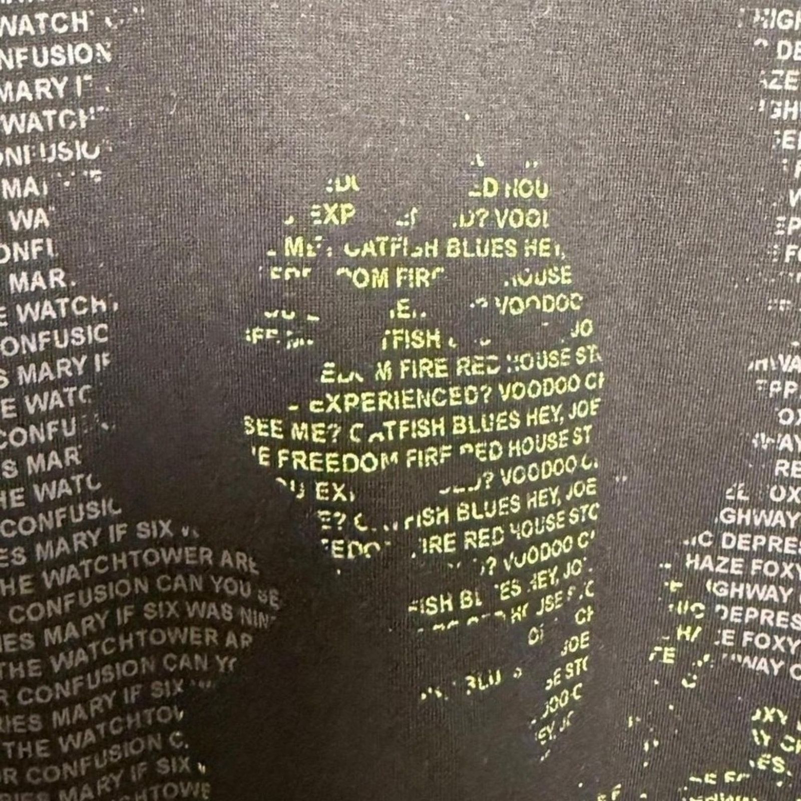Jimi Hendrix Rock & Roll Icons Jimi Hendrix Text Portrait Tee L NWOT Size US L / EU 52-54 / 3 - 3 Thumbnail