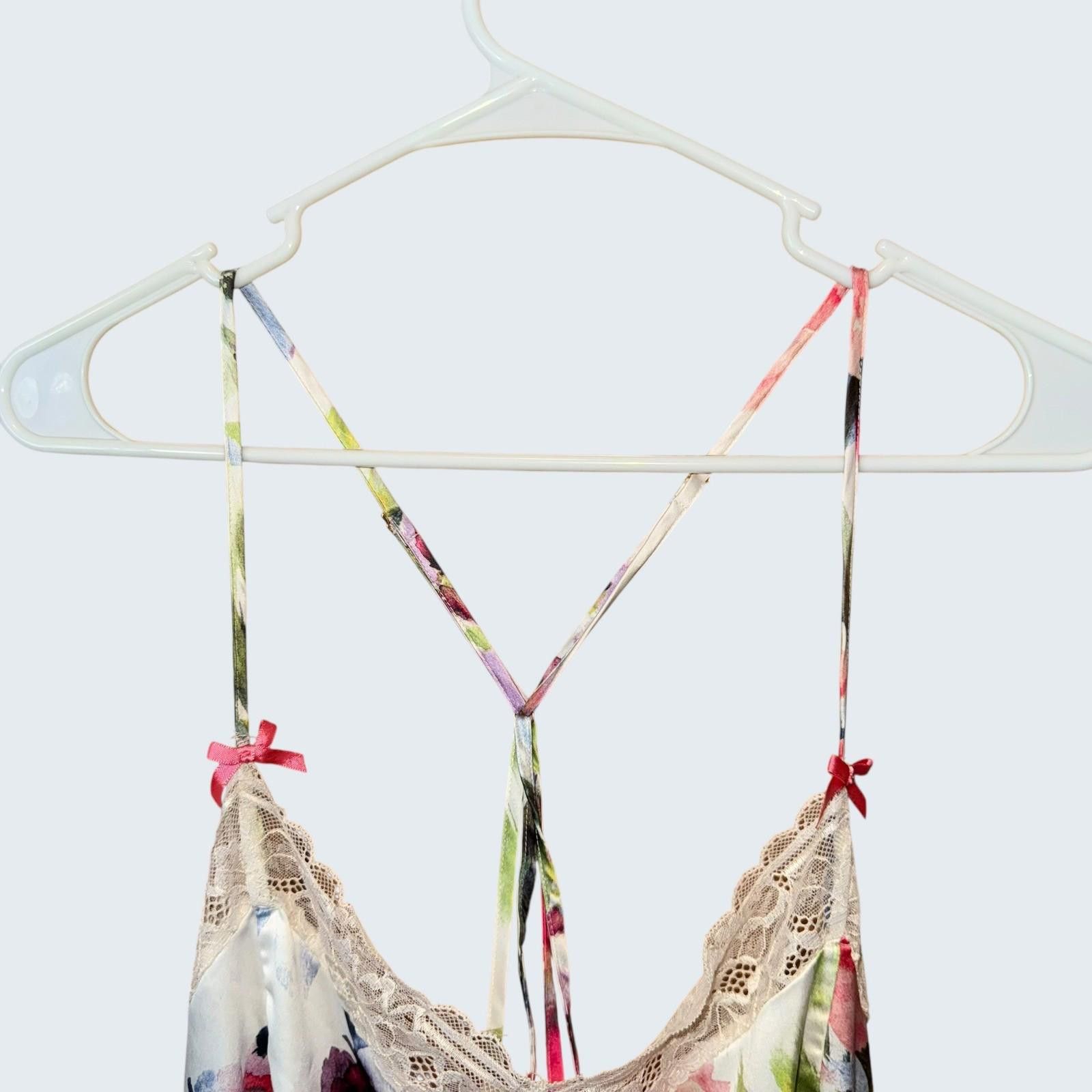 Other Cacique Floral Lace Trim Chemise Nightgown Satin 18/20 Size ONE SIZE - 4 Thumbnail