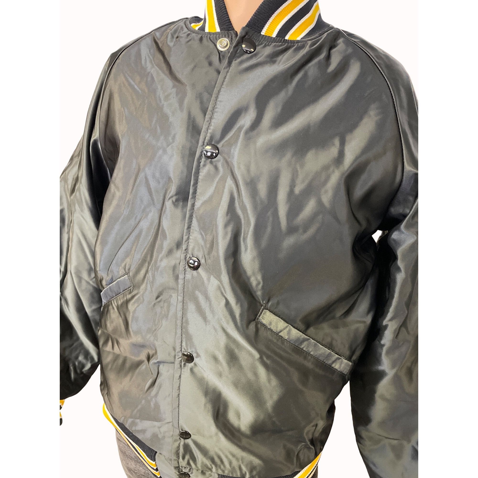 Other Butwin Men's Black & Yellow Snap Button Bomber Jacket Size S Size US S / EU 44-46 / 1 - 2 Thumbnail