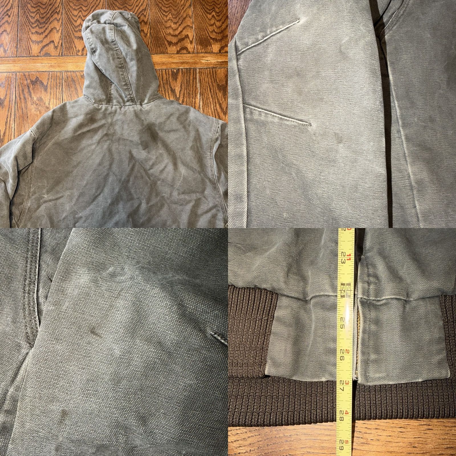 SafTbak VINTAGE SafTbak Mens Large Fleece Quilted Lined Hooded Canvas Cotton Barn Jacket Size US L / EU 52-54 / 3 - 8 Thumbnail