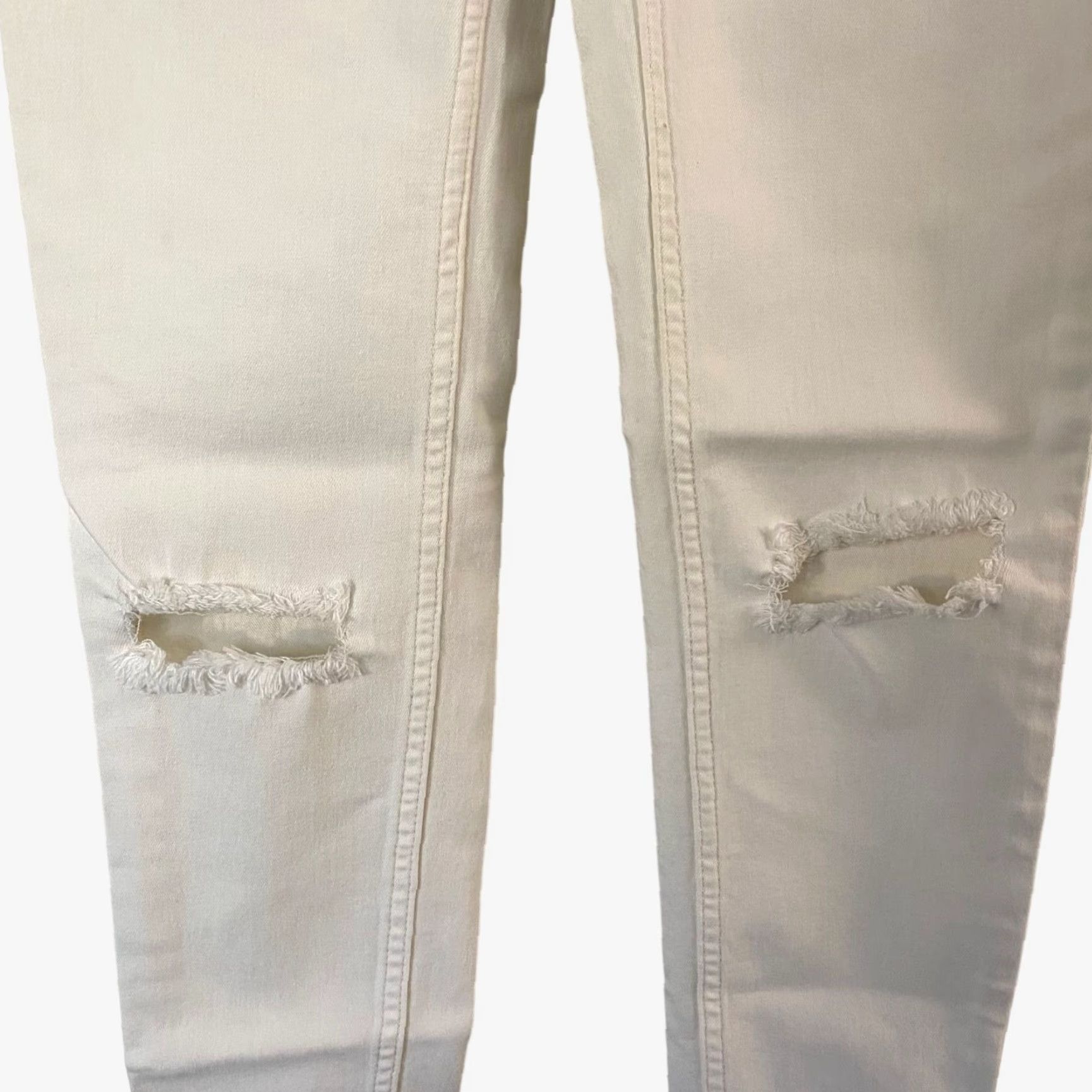 Free People Free People Jeans Womens Mid-Rise Skinny Ankle White Denim Stretch Distressed 26 Size 26" / US 2 / IT 38 - 7 Thumbnail