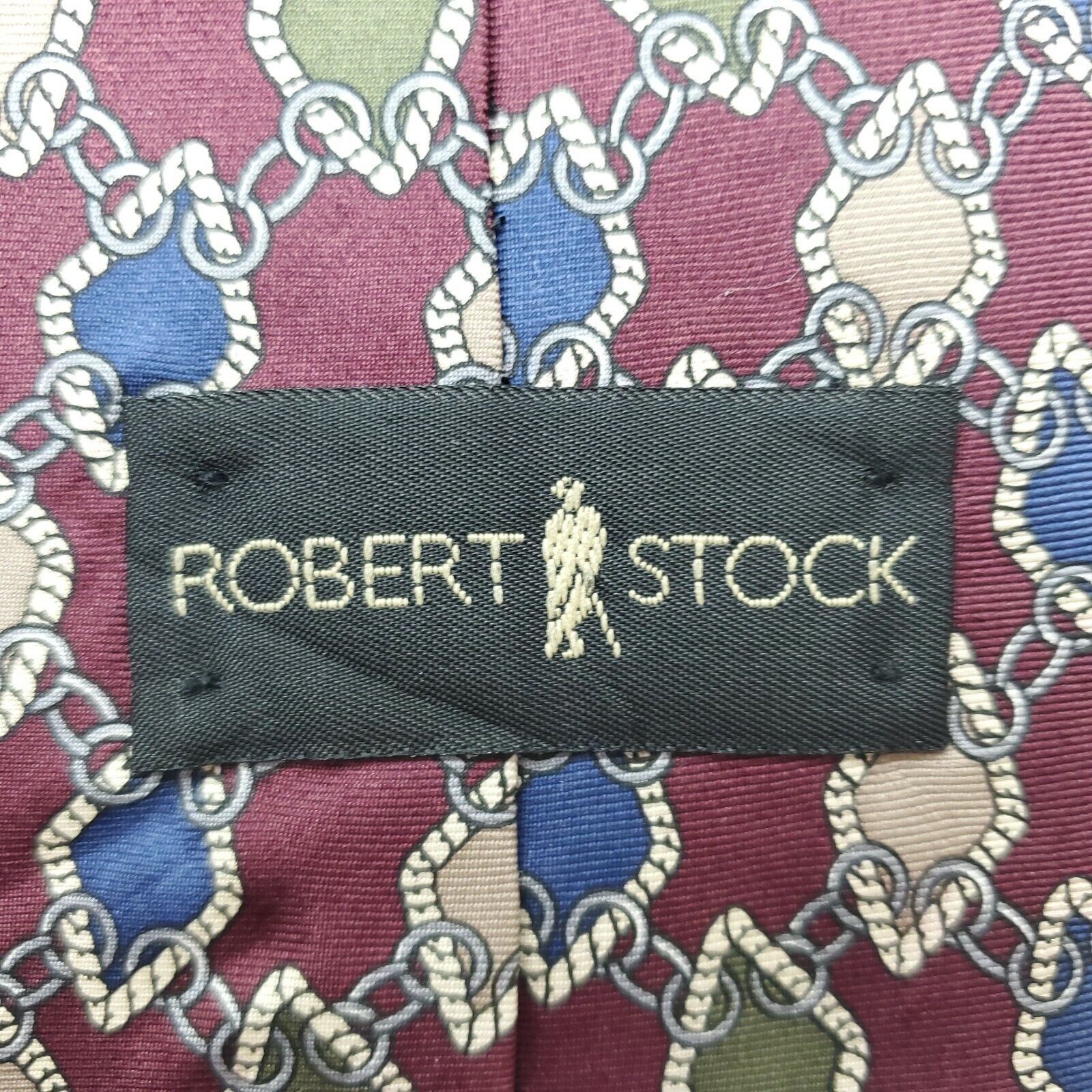 Robert Stock Robert Stock Red Geometric Silk Tie Short Size ONE SIZE - 3 Thumbnail