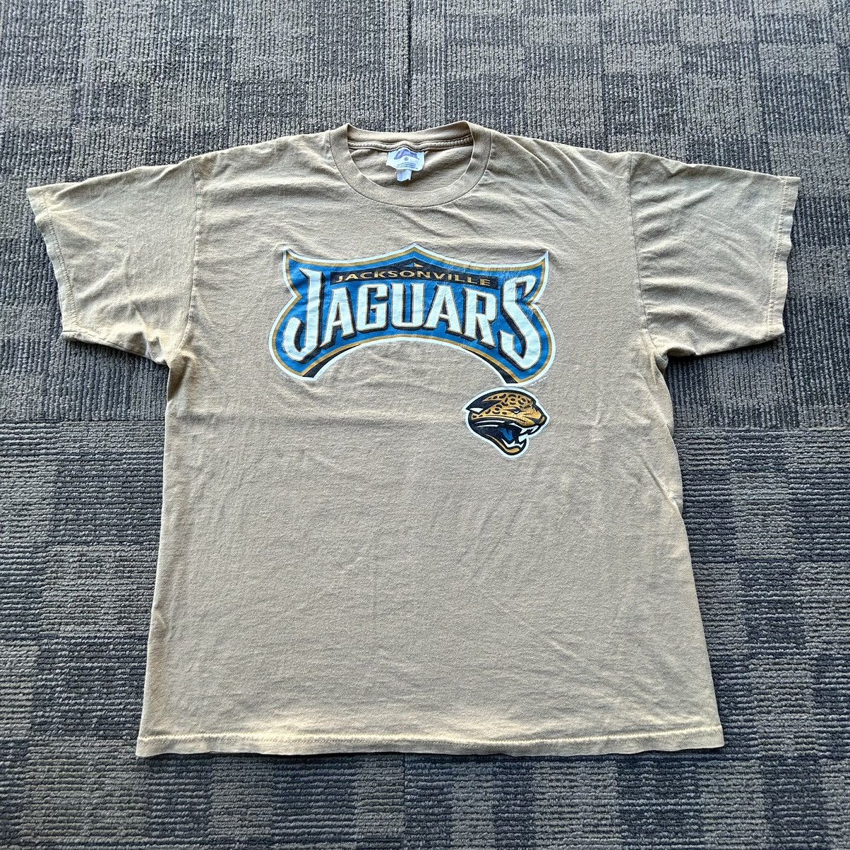 NFL Vtg 1998 Jacksonville Jaguars NFL Tan Spell-Out T-shirt Size US XL / EU 56 / 4 - 1 Thumbnail