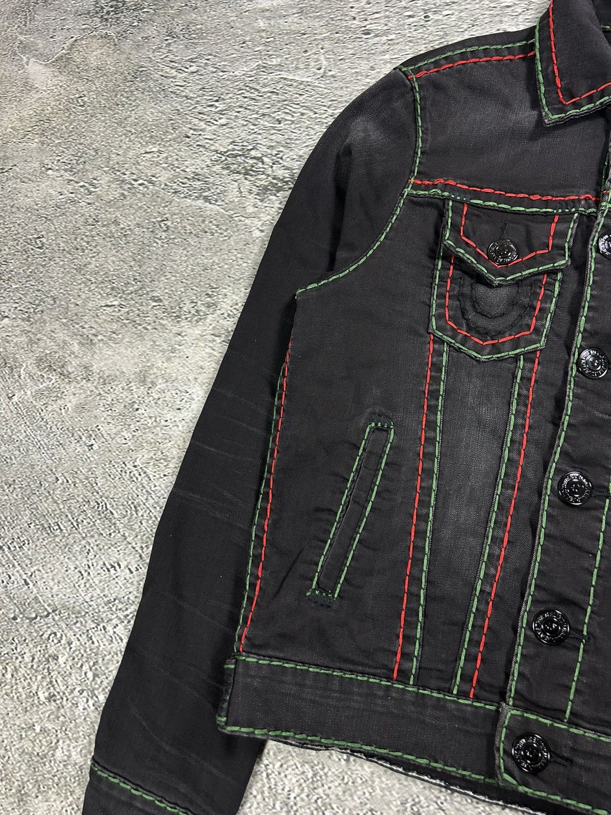 True Religion True Religion denim jacket trucker black green red Size US S / EU 44-46 / 1 - 3 Thumbnail