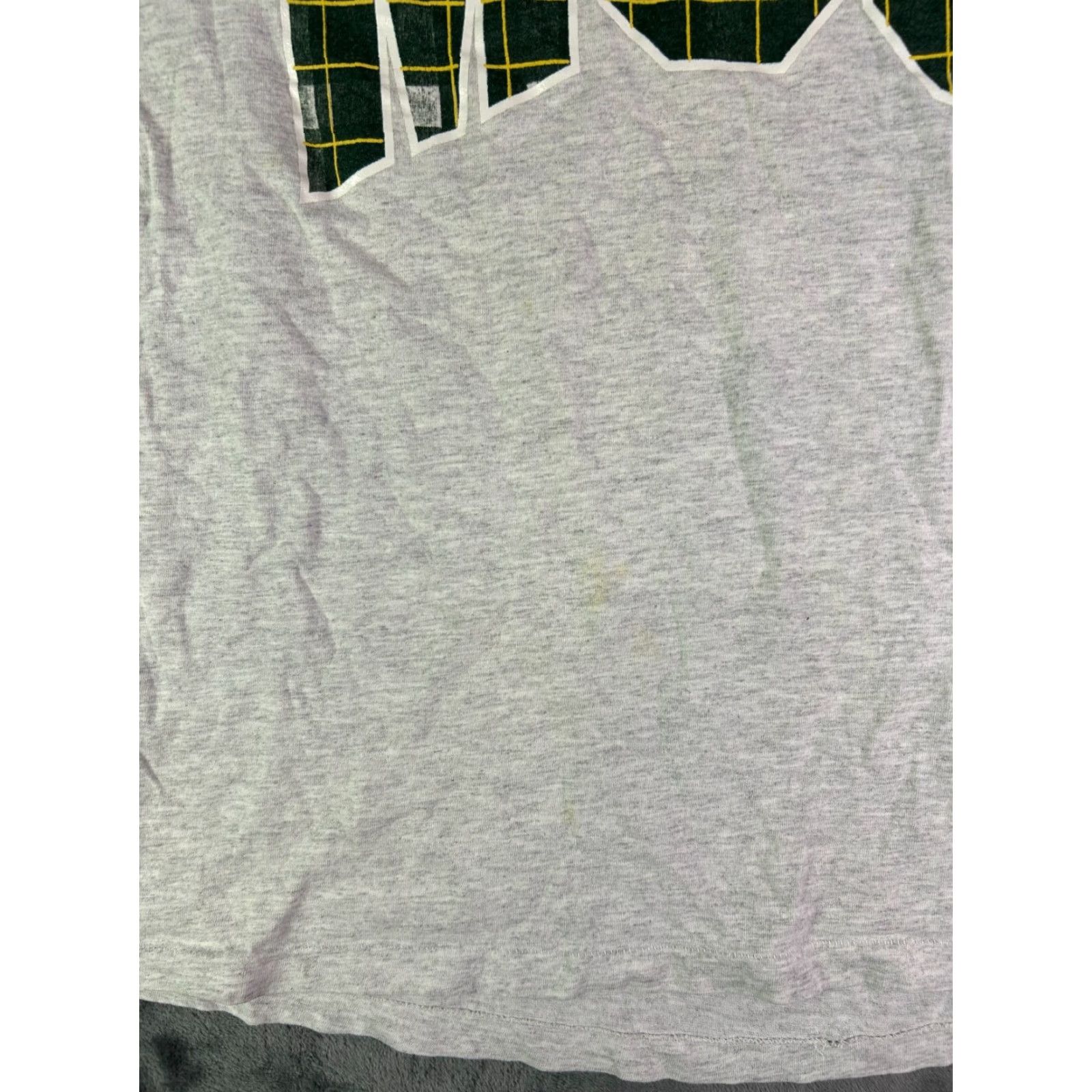 Gildan VINTAGE MSU Michigan State University T-Shirt Large Gray Plaid Block Logo Shirt Mens XL Gray MSU Logo 90s University Size US XL / EU 56 / 4 - 5 Thumbnail