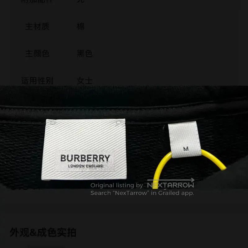 Burberry Burberry Black Cotton Women's Hoodie. Size M / US 6-8 / IT 42-44 - 4 Thumbnail