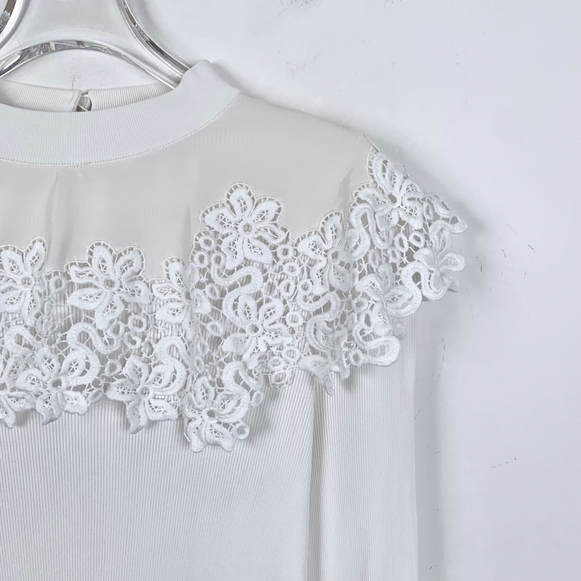 Louis Vuitton Louis Vuitton Lace Embellished Long Sleeve Knit Top Size S / US 4 / IT 40 - 3 Thumbnail