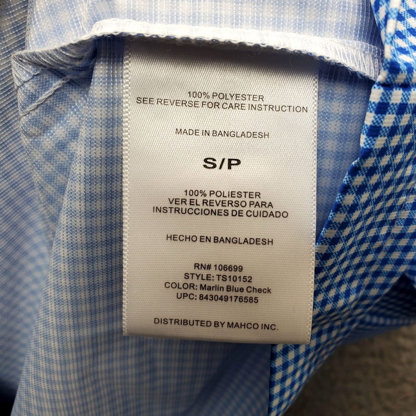 Habitat Habit Fishing Shirt Mens Small Multi Gingham Vented Back Collar Button Up Blue Size US S / EU 44-46 / 1 - 5 Thumbnail