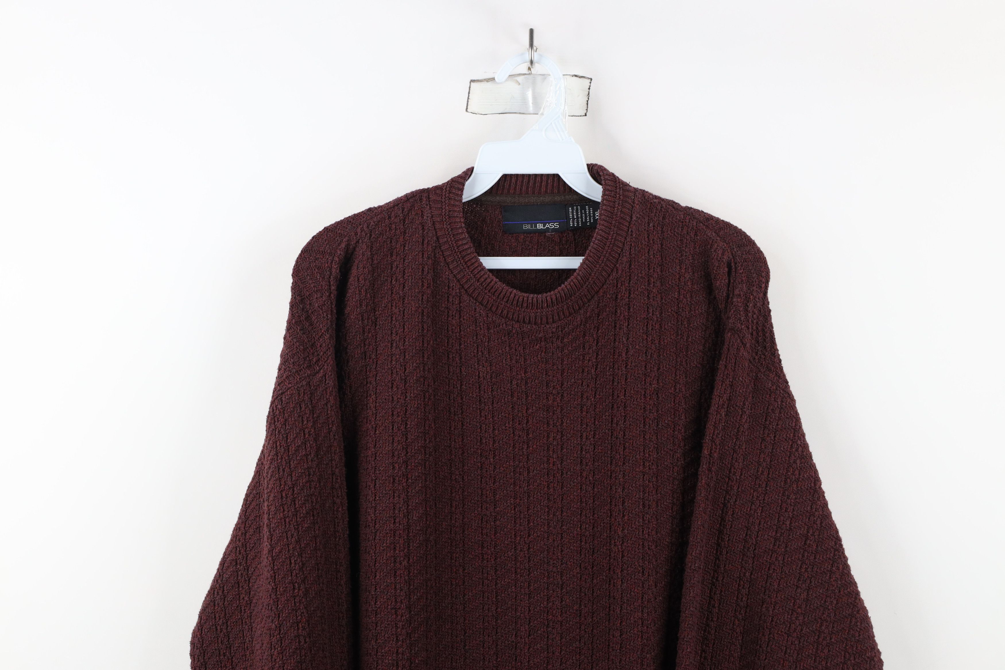 Vintage Vintage 90s Streetwear Hand Framed Knit Crewneck Sweater Red Size US XXL / EU 58 / 5 - 2 Thumbnail