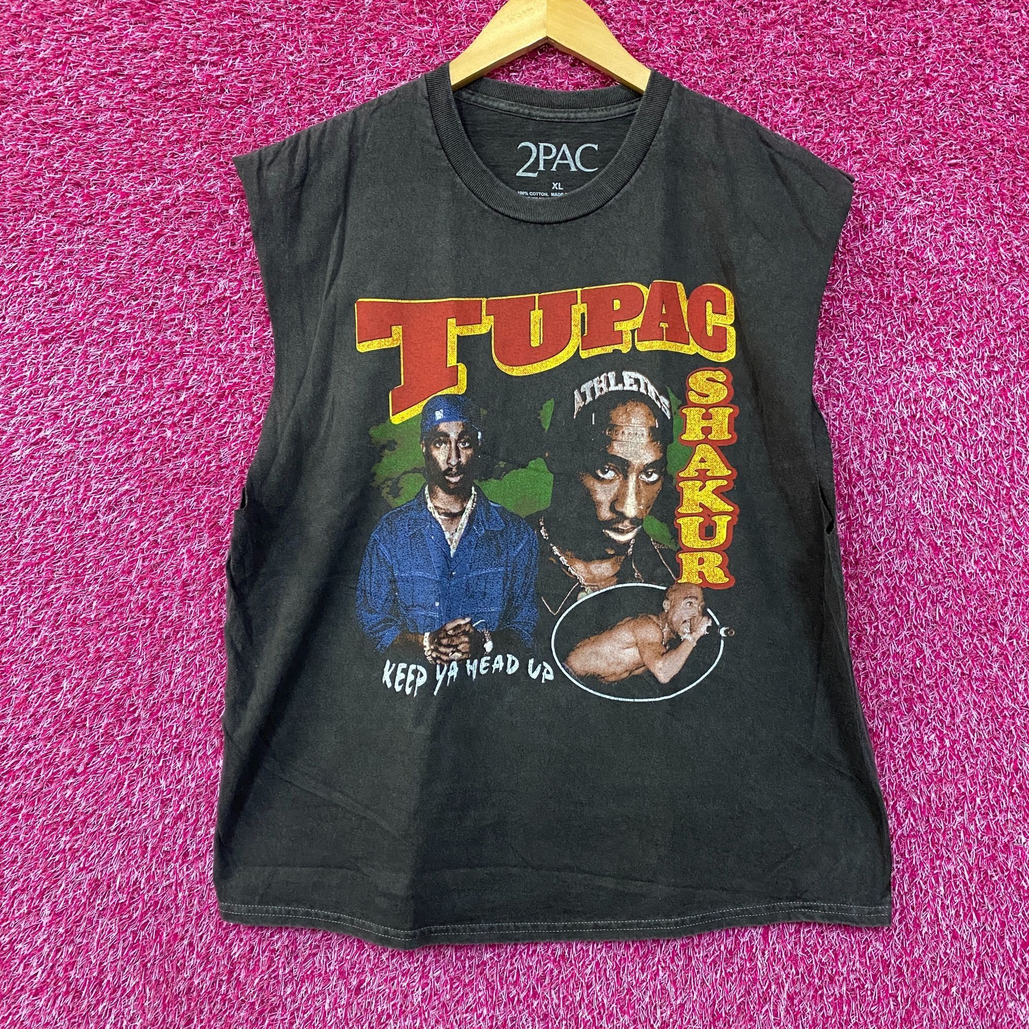 Rap Tees Tupac Shakur Keep Ya Head Up Collage Sleeveless T-Shirt XL Size US XL / EU 56 / 4 - 1 Thumbnail