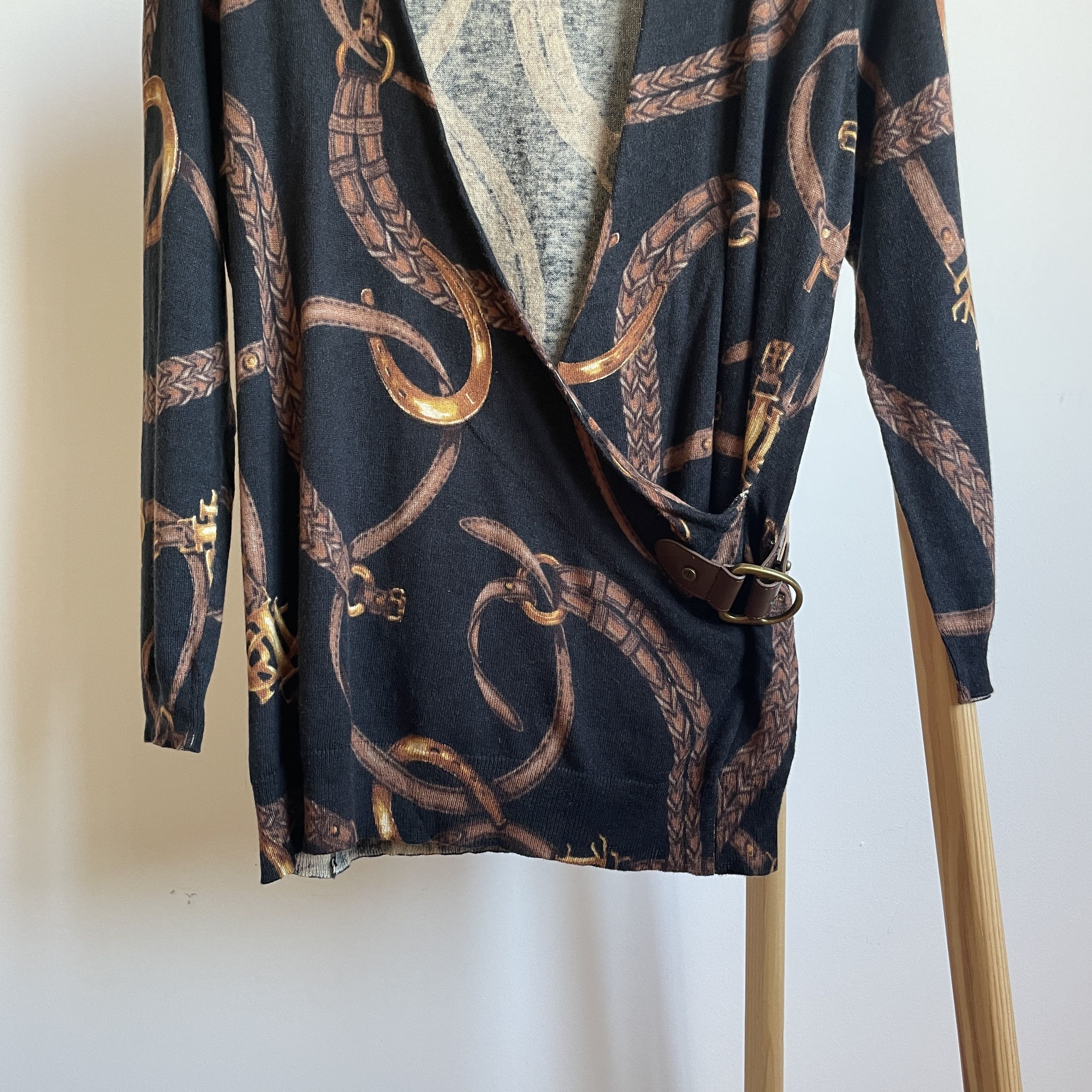 Lauren Ralph Lauren Lauren RL Womens Wrap Equestrian Bridle Print Sweater Size M / US 6-8 / IT 42-44 - 5 Thumbnail