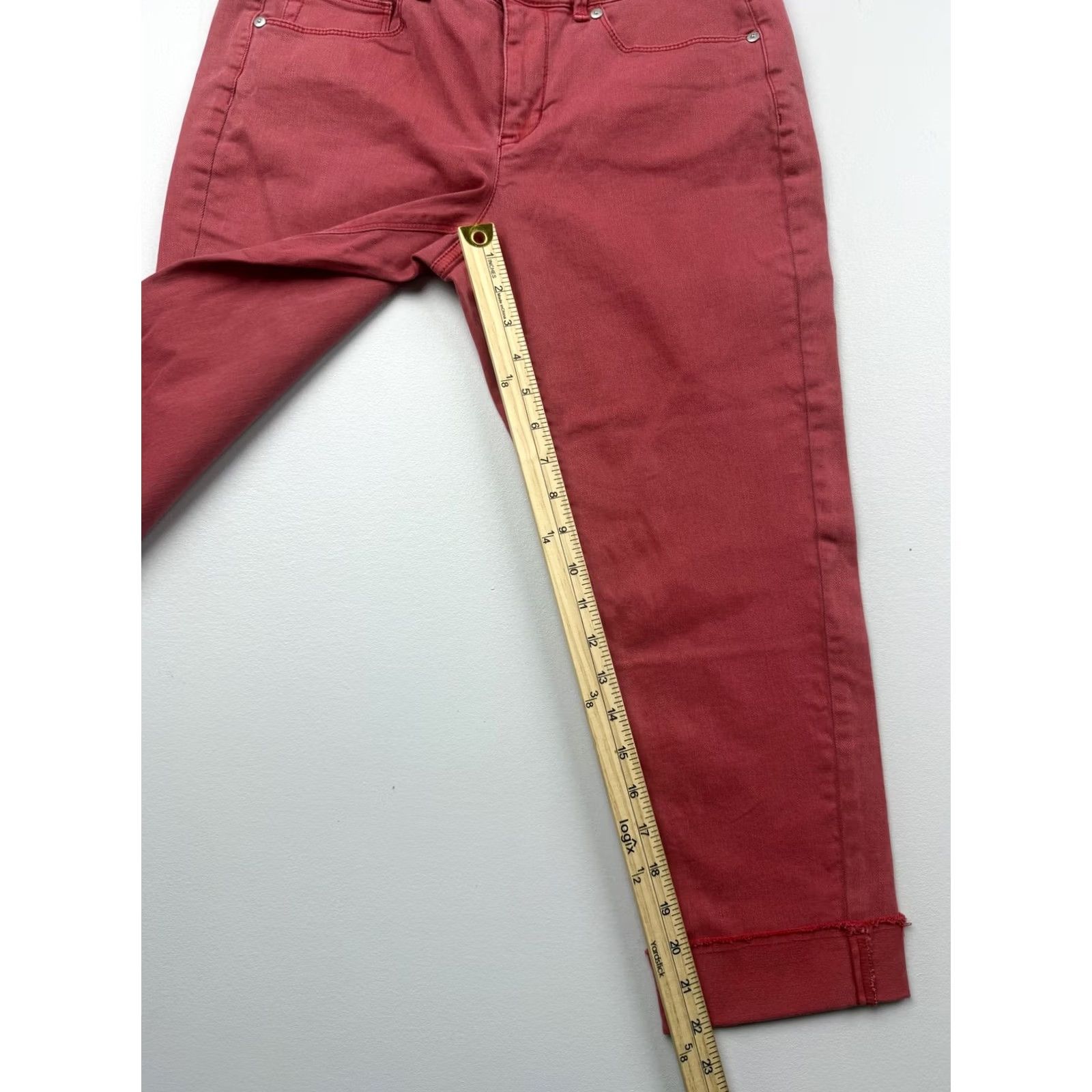 J. Jill J. Jill Womens 8P Red Cropped Jeans Cotton Blend Denim Pants Size 30" / US 8 / IT 44 - 5 Thumbnail