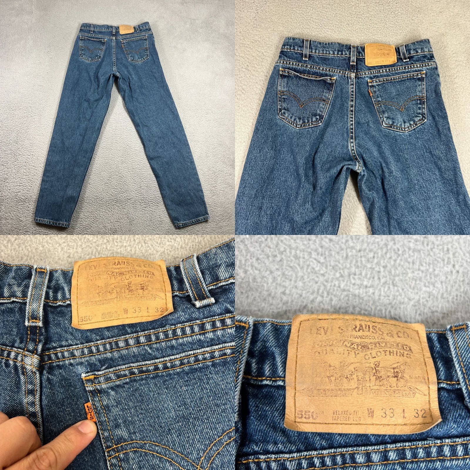 Levi's VINTAGE Levi's 550 Denim Jeans Mens 31x31 Relaxed Fit Taper Leg Blue 90s Grunge Size US 31 - 8 Thumbnail