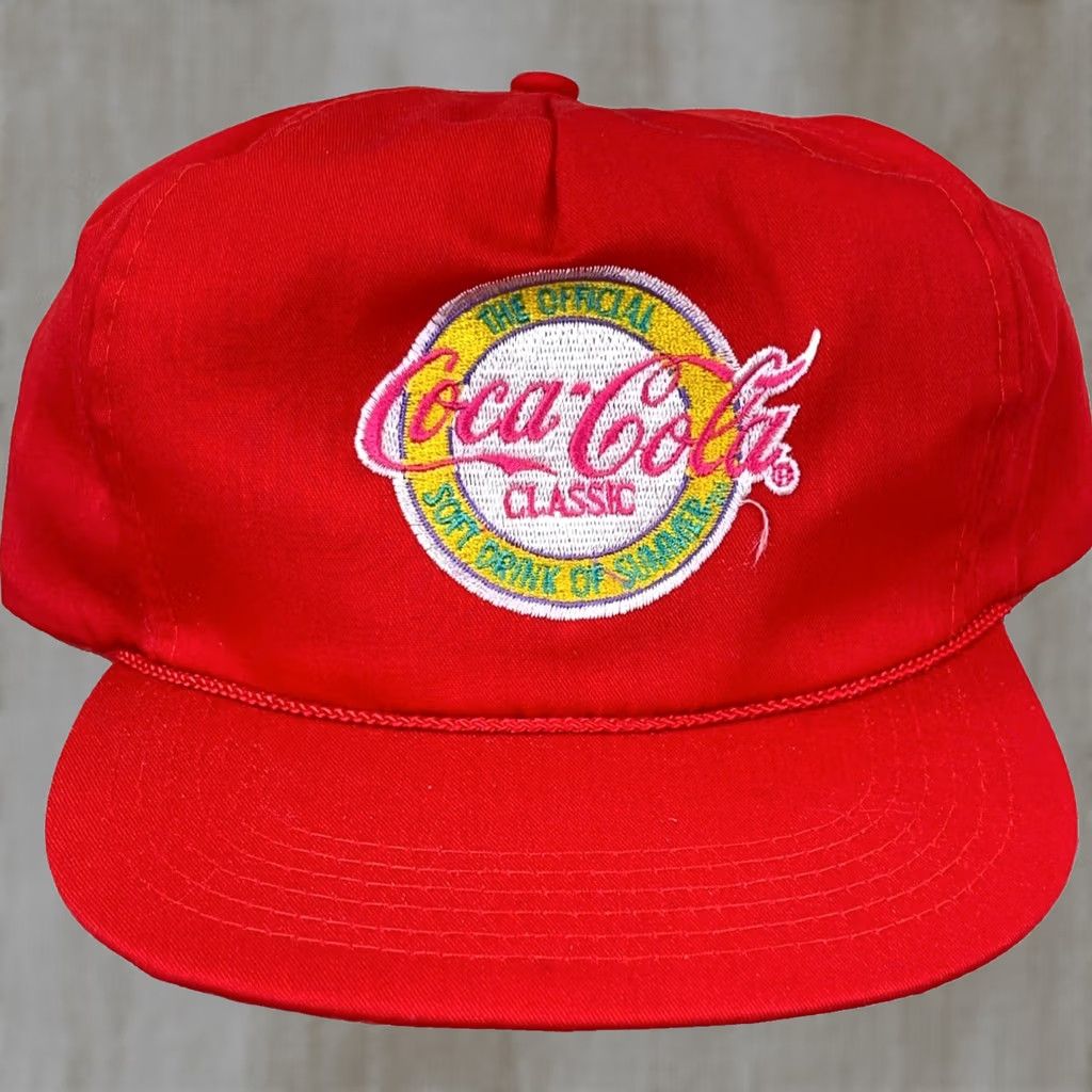 Etro VINTAGE Coca Cola Hat Cap Red 90s SnapBack Promo Soda Pop Classic Retro Mens Size ONE SIZE - 1 Thumbnail