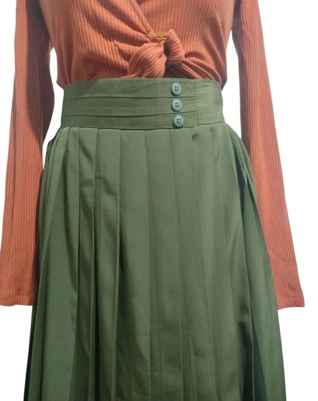 Other Authentic Vintage ANNY BLATT Paris Pleated Skirt 80s French Size 28" / US 6 / IT 42 - 5 Thumbnail