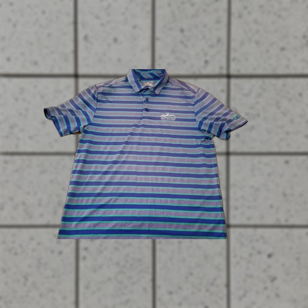 Under Armour Under Armour Polo Shirt L Large Blue Athletic Golf Mens Shirt Size US L / EU 52-54 / 3 - 1 Thumbnail