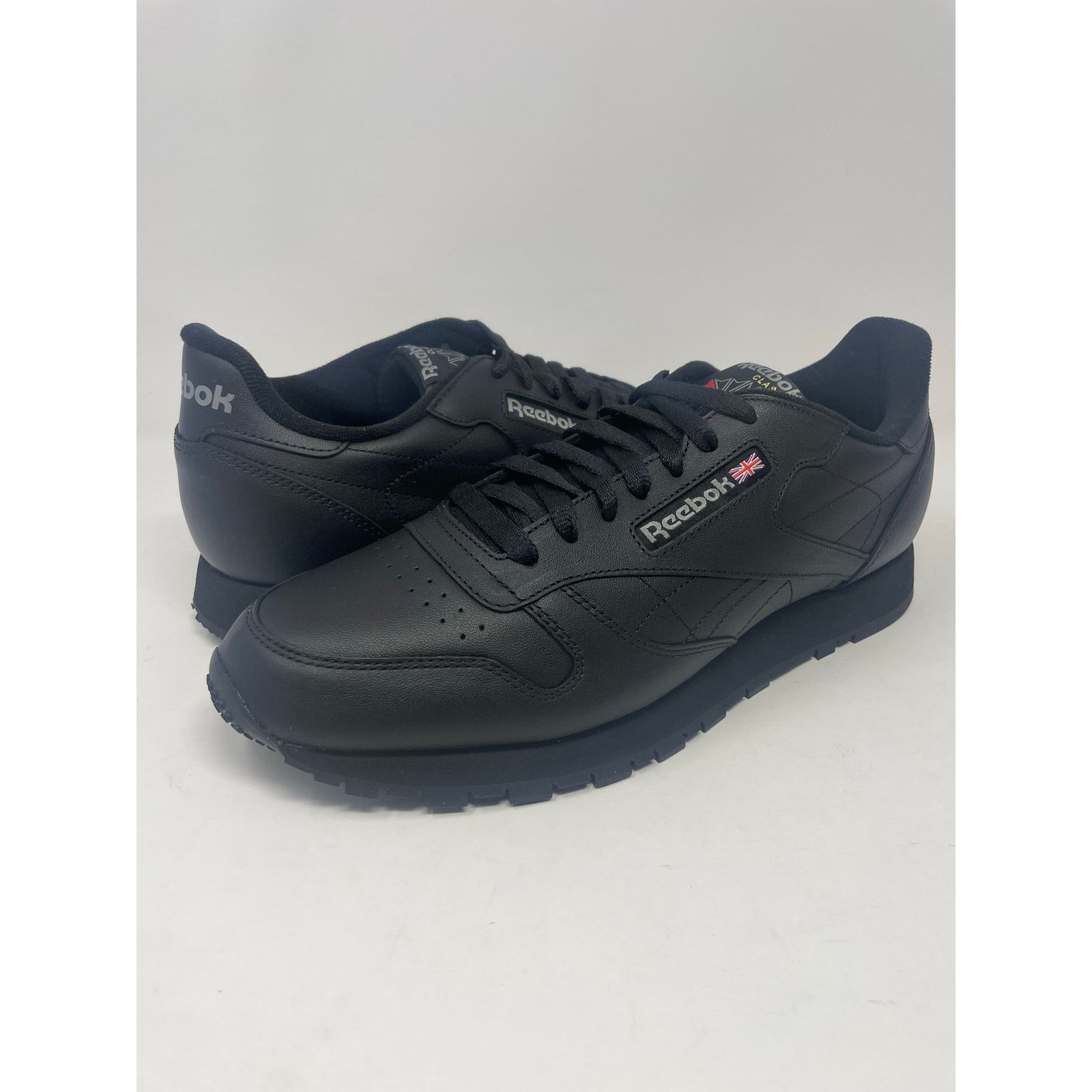 Reebok Classic Leather Black Shoes Mens Size Brand New