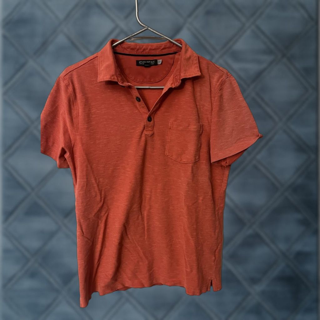 Banana Republic Banana Republic Polo Shirt Mens Performance Pique Size Medium Orange Size US M / EU 48-50 / 2 - 1 Thumbnail
