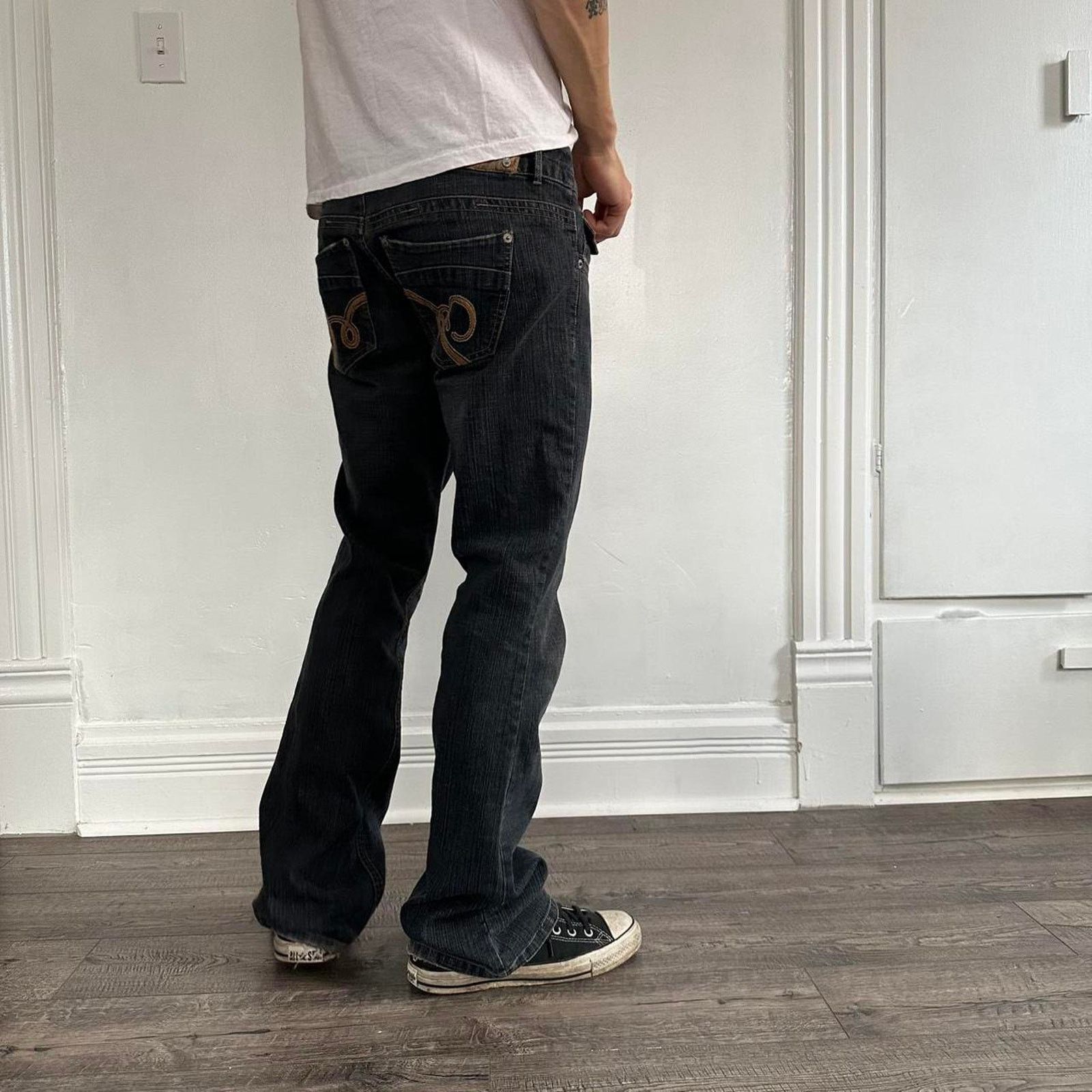 Japanese Brand × Vintage Vintage Indigo Y2K 2000 Low Rise Bootcut Flare Rockstar Jean Size 32" / US 10 / IT 46 - 3 Thumbnail