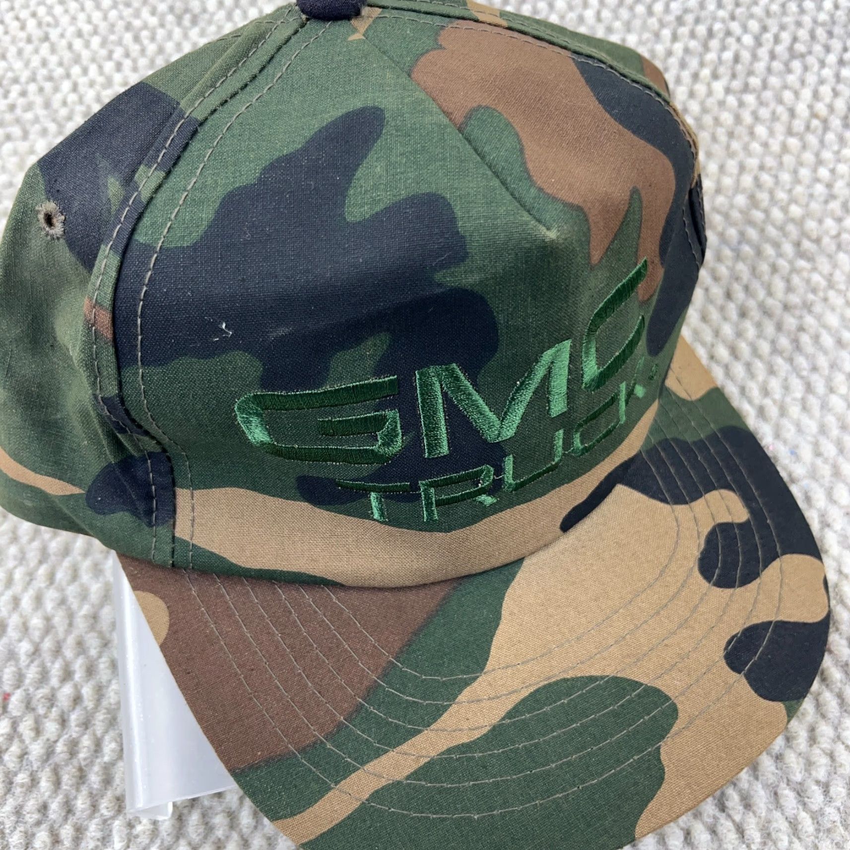 Vintage VINTAGE GMC Trucks Hat Cap Green Army Camo Military Snapback 90s Adjustable Unisex Size ONE SIZE - 4 Thumbnail