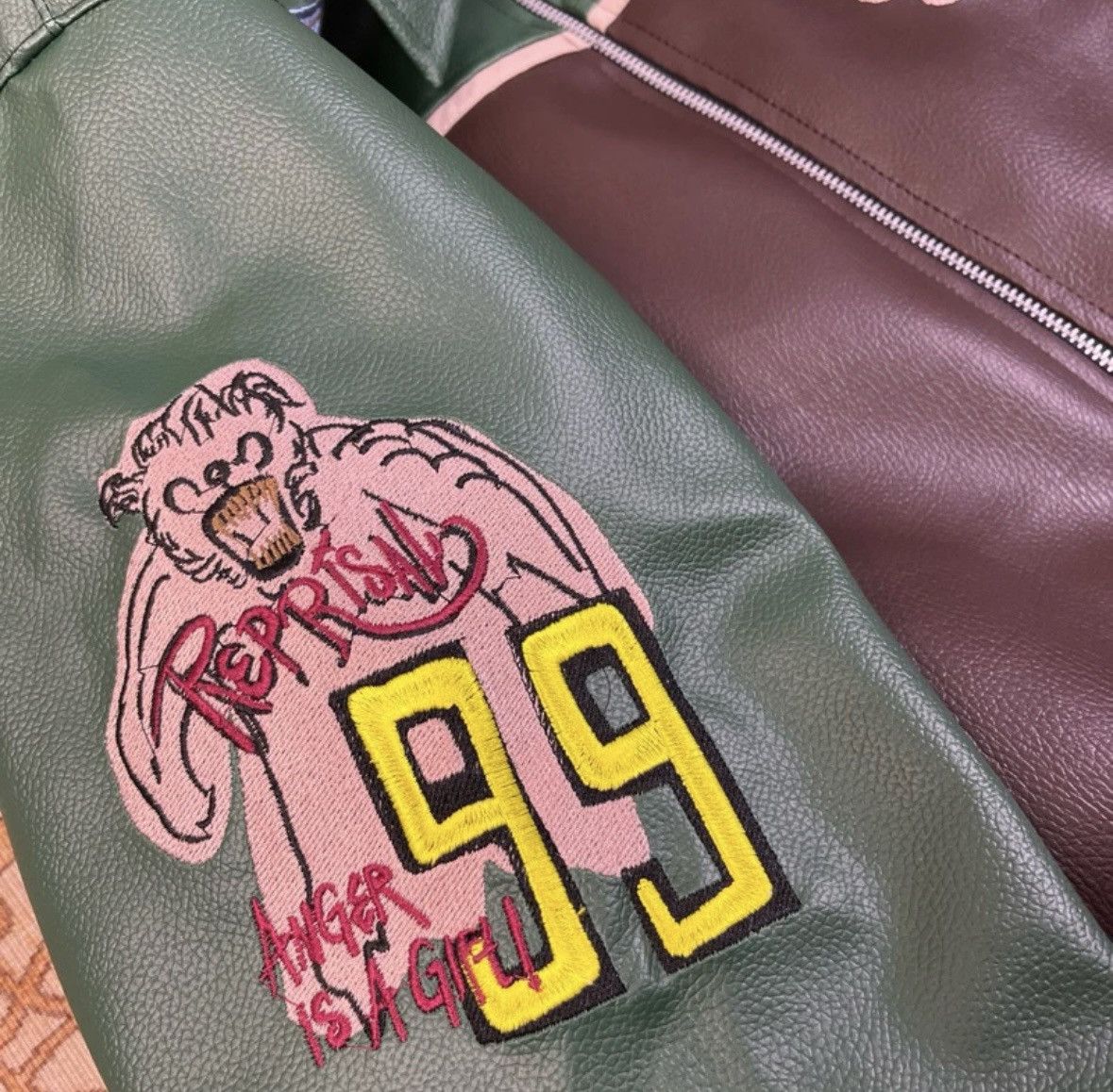 Other Leather bomber jacket griz leather jacket streetwear Size US L / EU 52-54 / 3 - 7 Thumbnail
