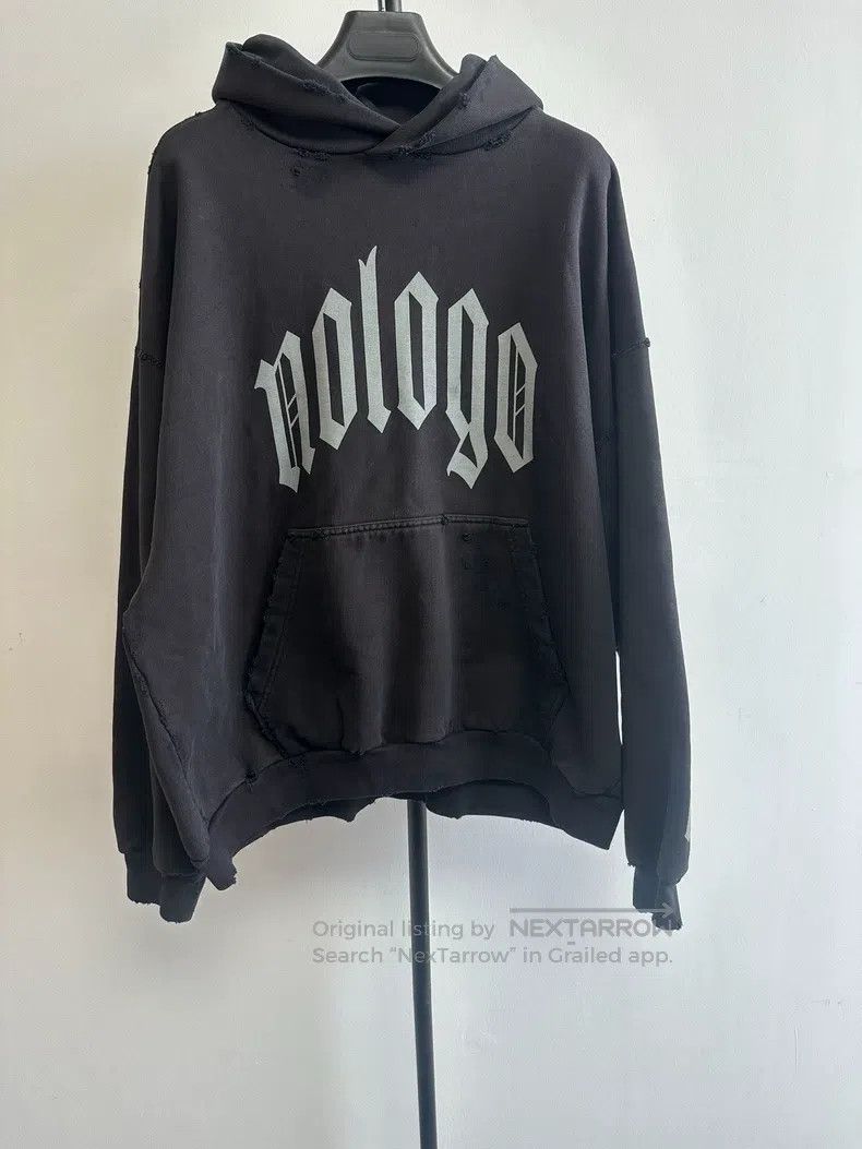Balenciaga Balenciaga Letter Print Hooded Sweatshirt Black Size US L / EU 52-54 / 3 - 1 Thumbnail