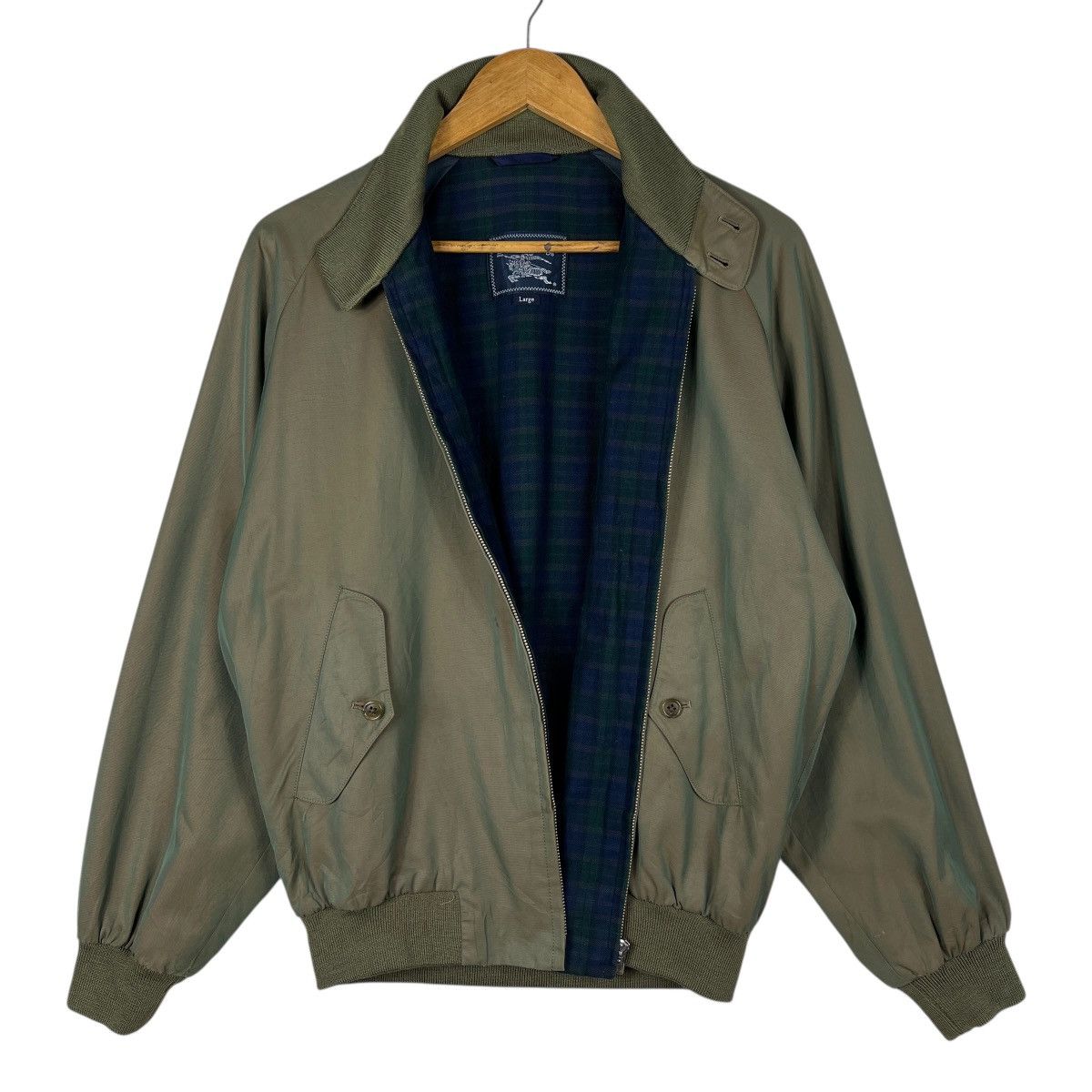 Burberry 🔥 Vintage Burberrys Green Check Plaid Lining G9 Jacket Size US L / EU 52-54 / 3 - 5 Thumbnail