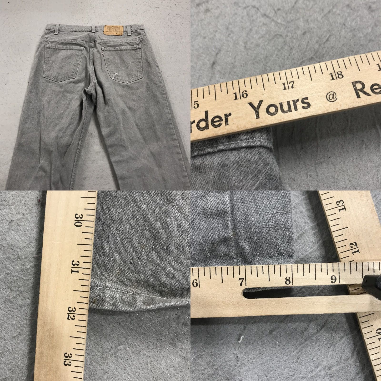 Levi's VINTAGE Levi's Jeans Mens 34x32 Gray Faded 40509 2767 Made USA Denim 90s Size US 34 / EU 50 - 8 Thumbnail