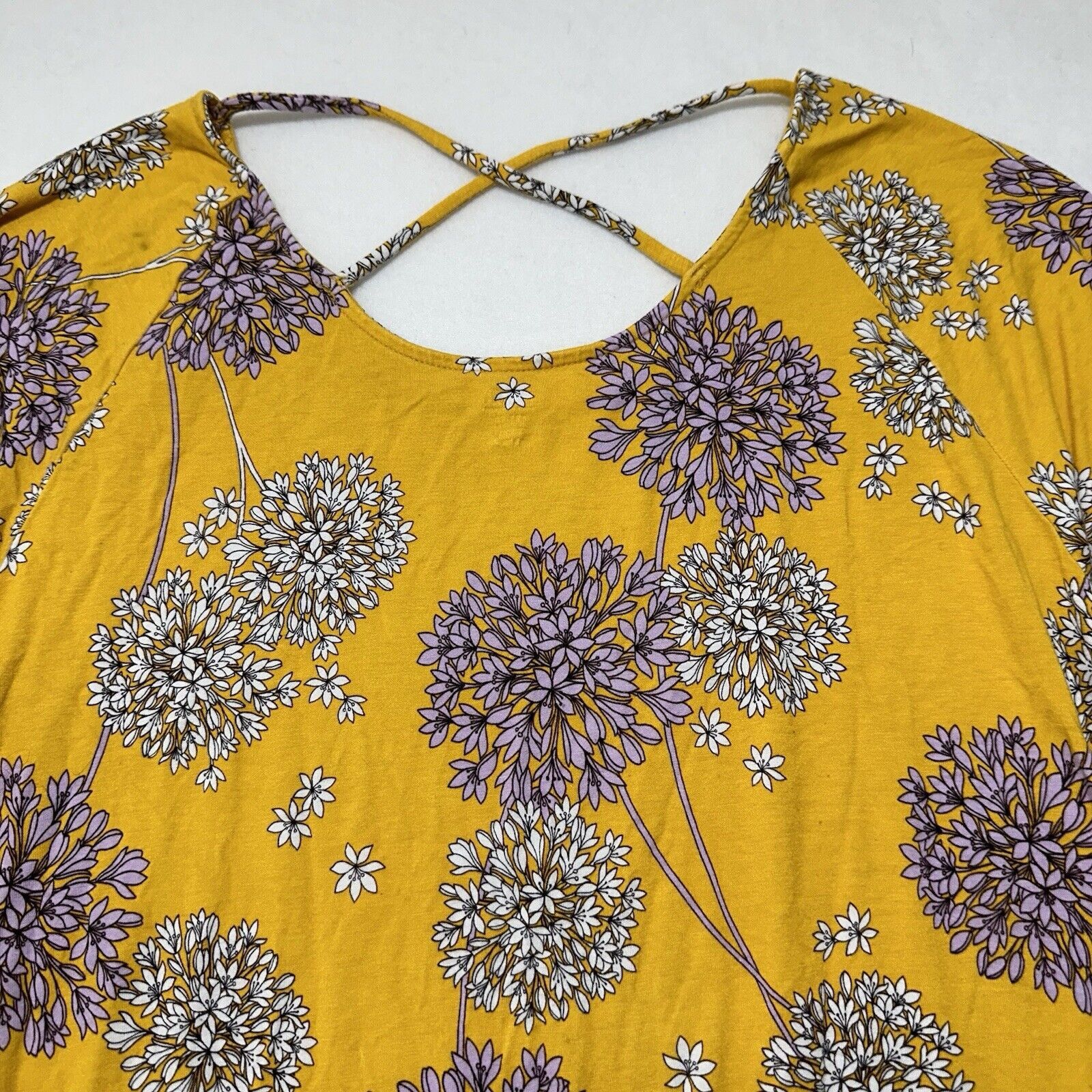 Other a.n.a. Women's Petite PXXL Floral Blouse 3/4 Sleeve Yellow Size XXL / US 16-18 / IT 52-54 - 11 Thumbnail