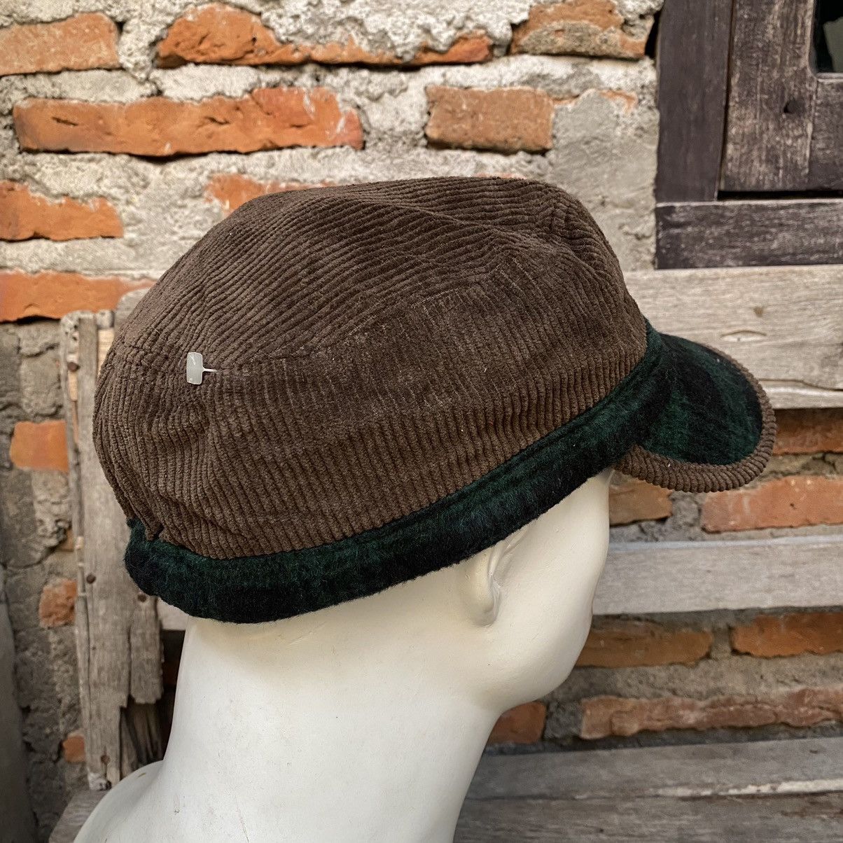 Japanese Brand BROWN & PLAID CORDUROY MIX WOOL COMANDO PATROL CAP Size ONE SIZE - 6 Thumbnail