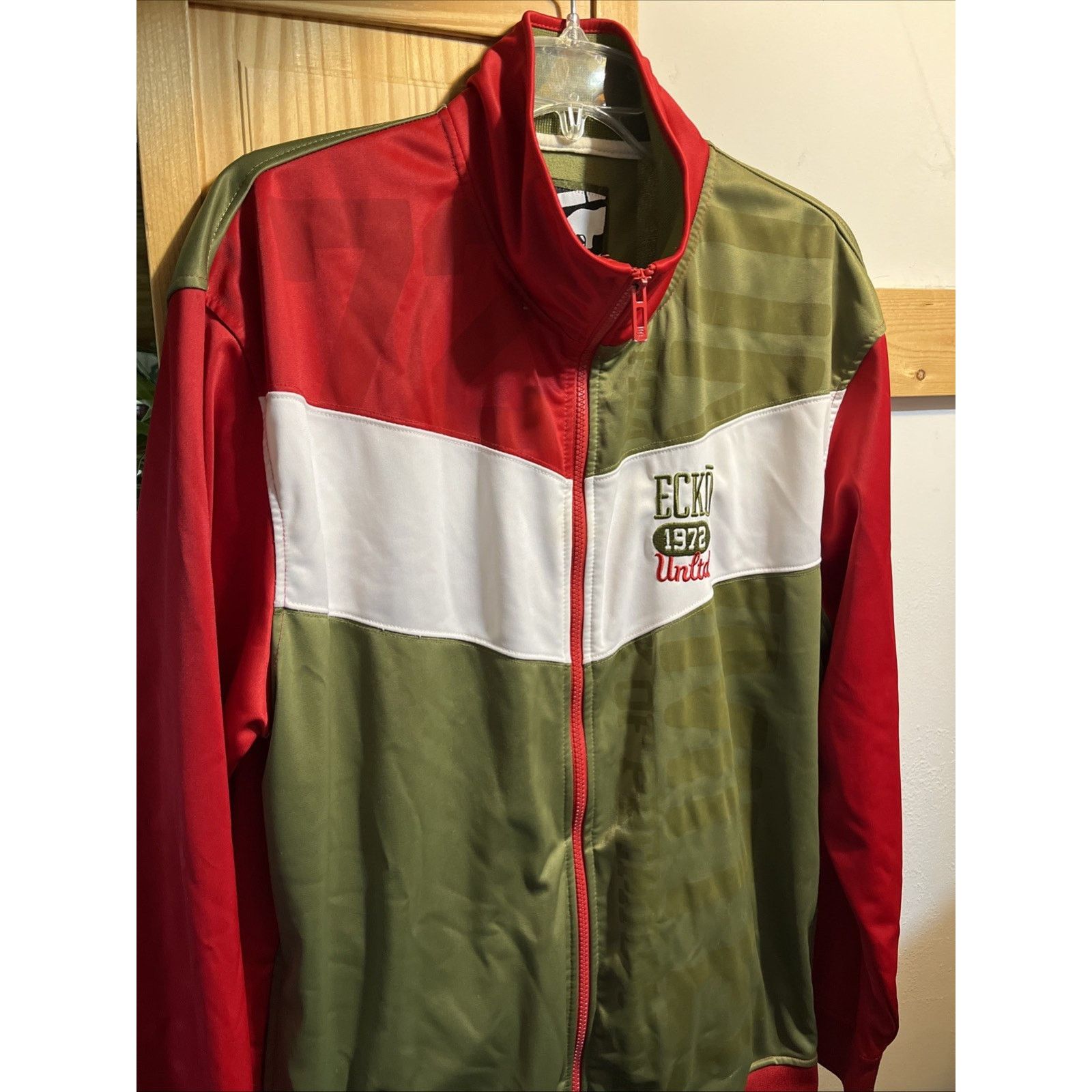 Ecko Unltd. ECKO UNLIMITED Men Track Jacket Size XL Red Green Zip Travel Size US XL / EU 56 / 4 - 2 Thumbnail