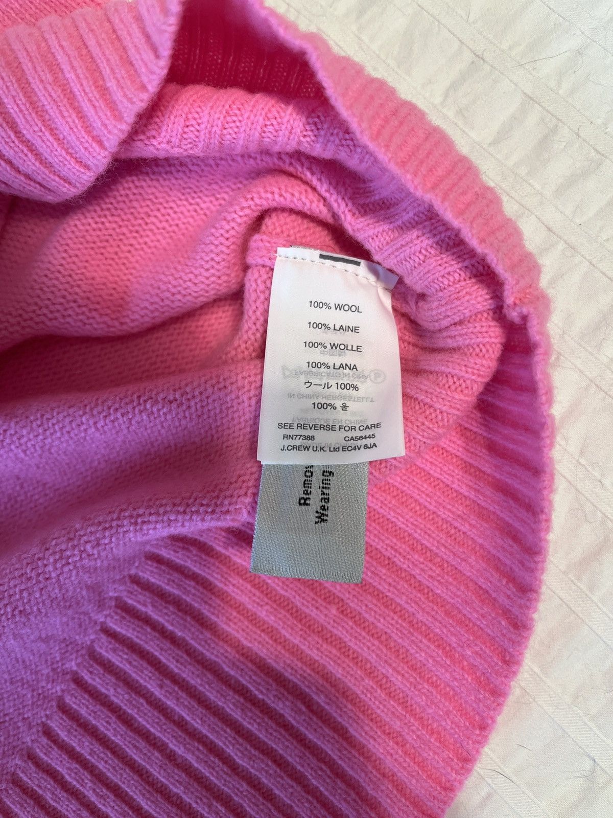 J.Crew NWT Hi-Lighter Pink Wool Pullover Size XS / US 0-2 / IT 36-38 - 4 Thumbnail