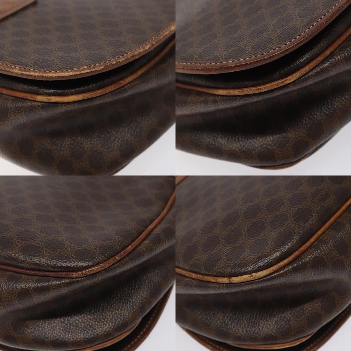 Celine CELINE Macadam Canvas Shoulder Bag Pvc Leather Brown Gold Size ONE SIZE - 10 Thumbnail