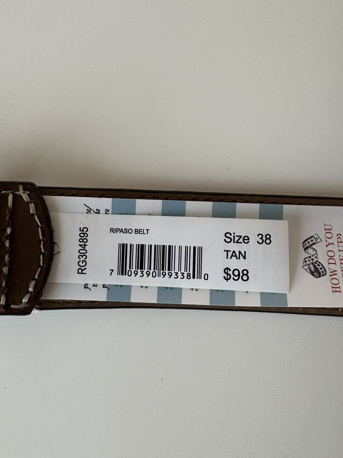 Robert Graham Robert Graham Genuine Leather Ripaso Belt Tan Size 38 Size 38 - 5 Thumbnail