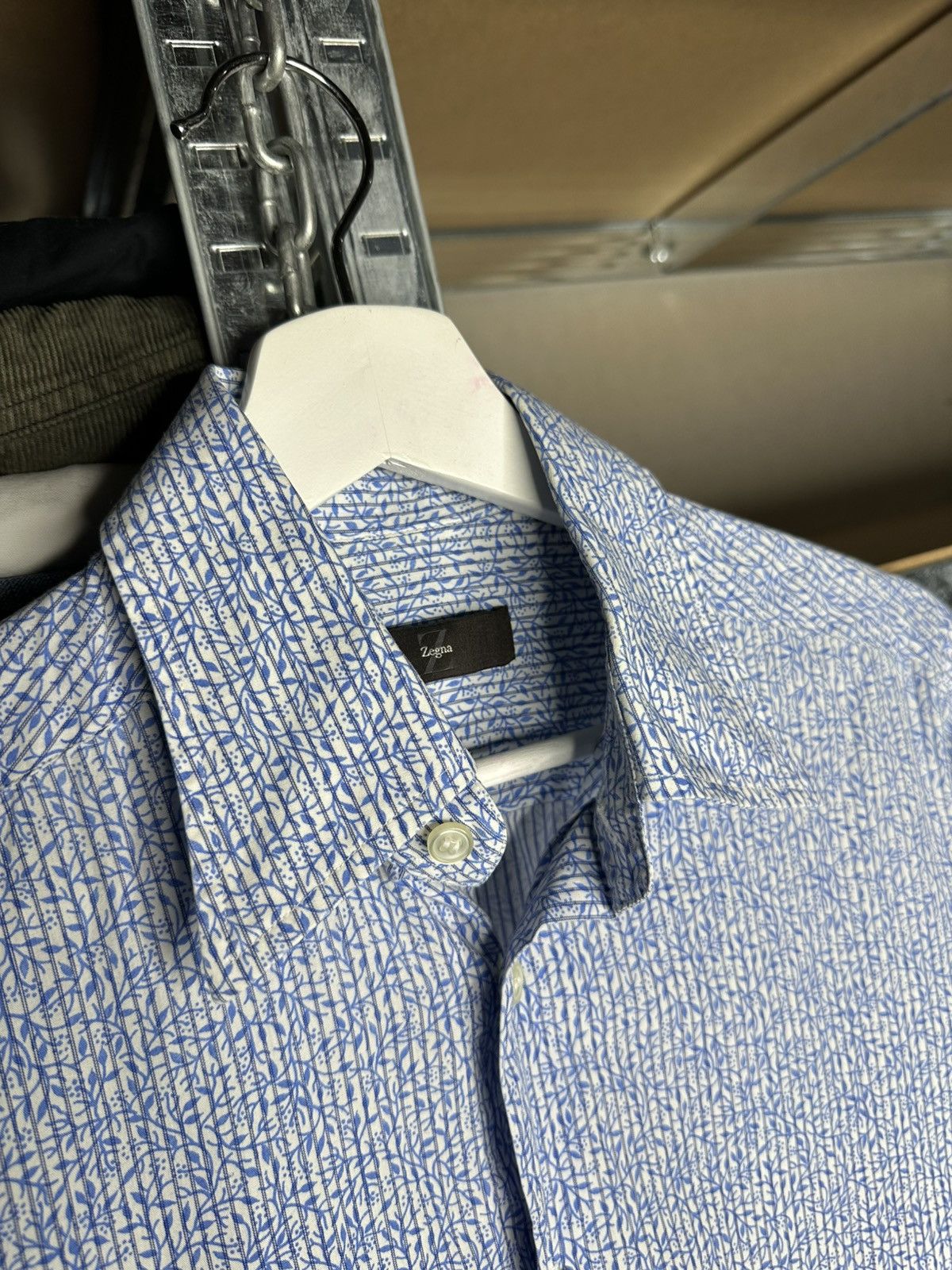 Z Zegna Z Zegna Luxury Pattern Button Up Long Sleeve Shirt Size M Size US M / EU 48-50 / 2 - 3 Thumbnail