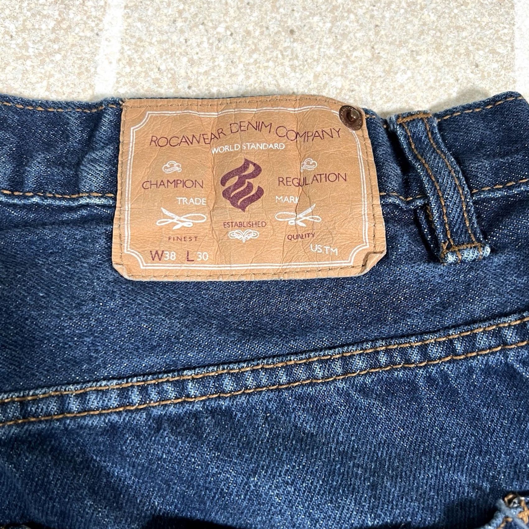 Rocawear VINTAGE Rocawear Jeans Wide-Leg 34x27 Blue Dark Wash Men Jeans Y2K HipHop Baggy Style Size US 34 / EU 50 - 3 Thumbnail