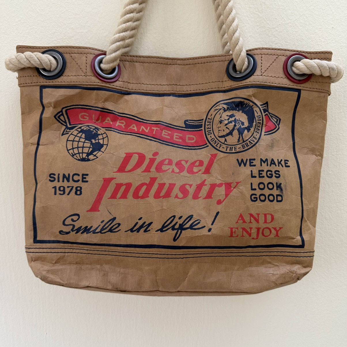 Diesel Vintage Thrashed Diesel Paper Tote Bag Size ONE SIZE - 3 Thumbnail