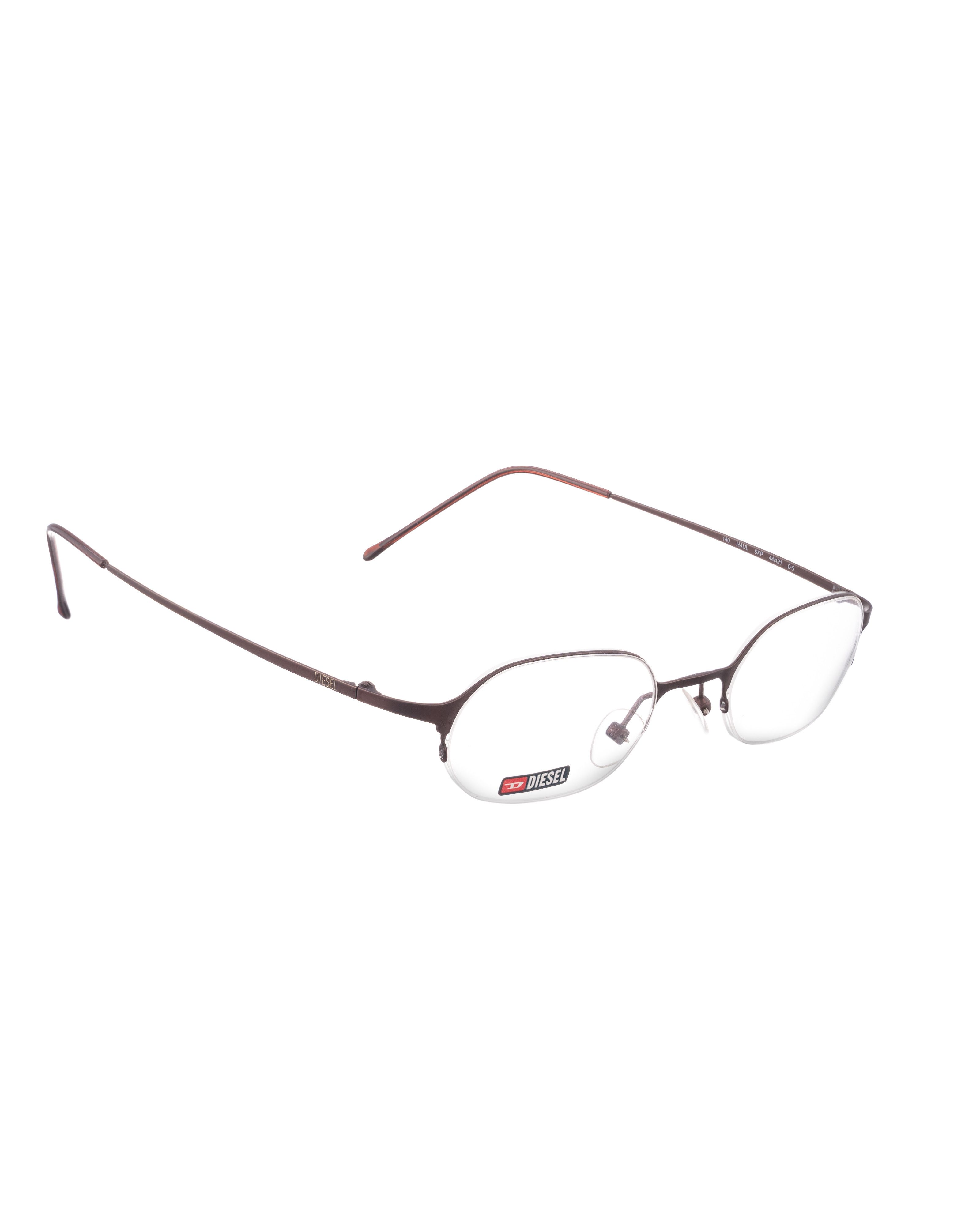 Diesel Diesel 90s Half Rim Brown Metallic Oval Glasses Size ONE SIZE - 1 Thumbnail