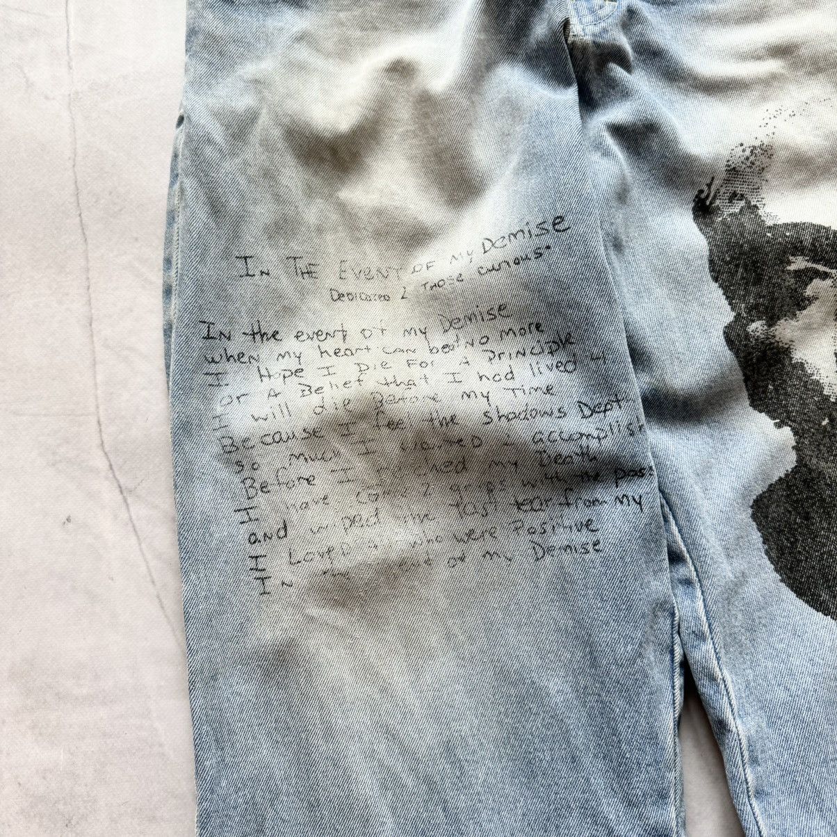 Makaveli 2Pac Makavelli Wu-Tang Rap Big Logo Distressed Poem Jeans Size US 34 / EU 50 - 5 Thumbnail