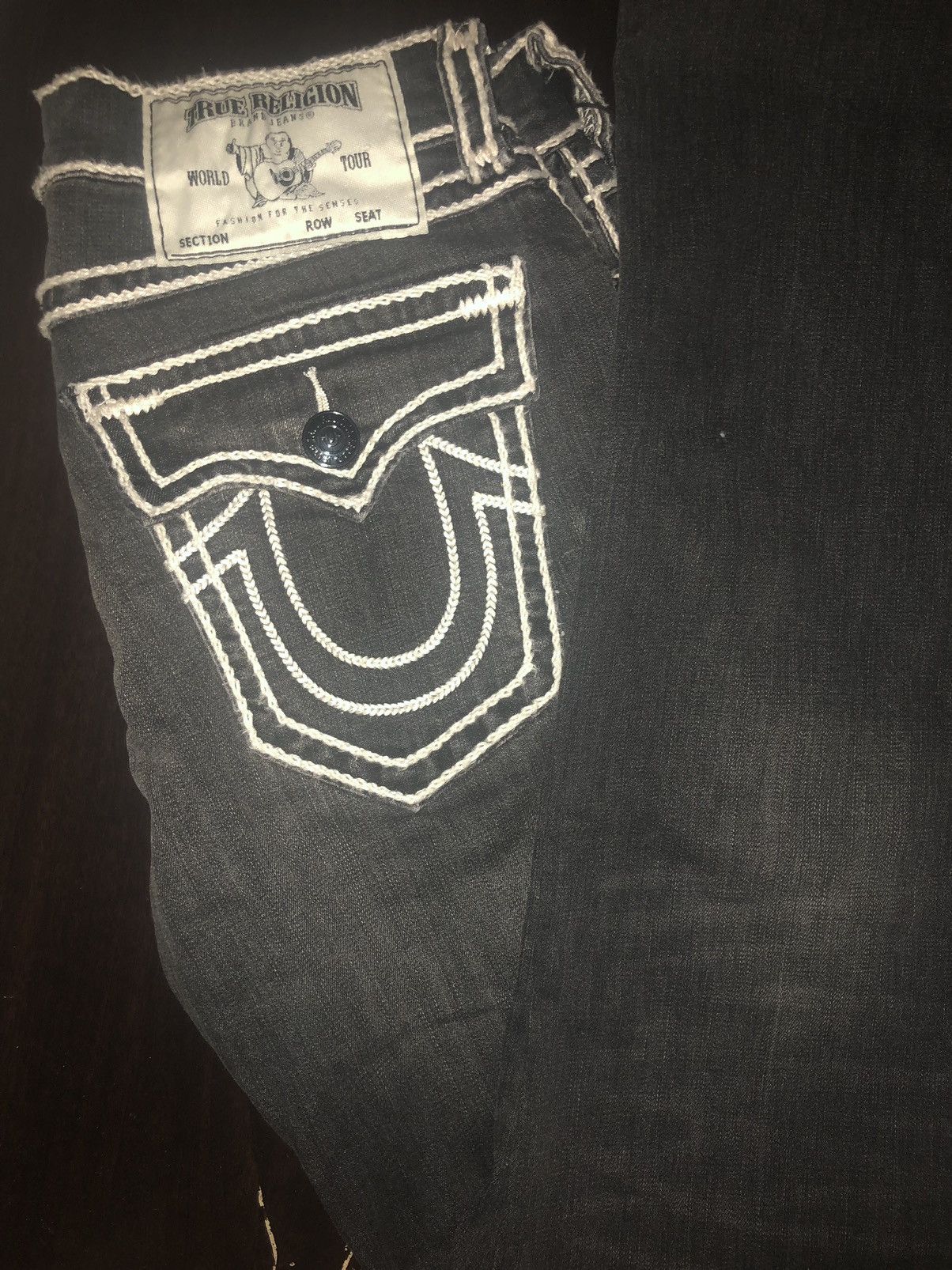 image of True Religion Double Stitch Jeans in Black, Men's (Size 32)
