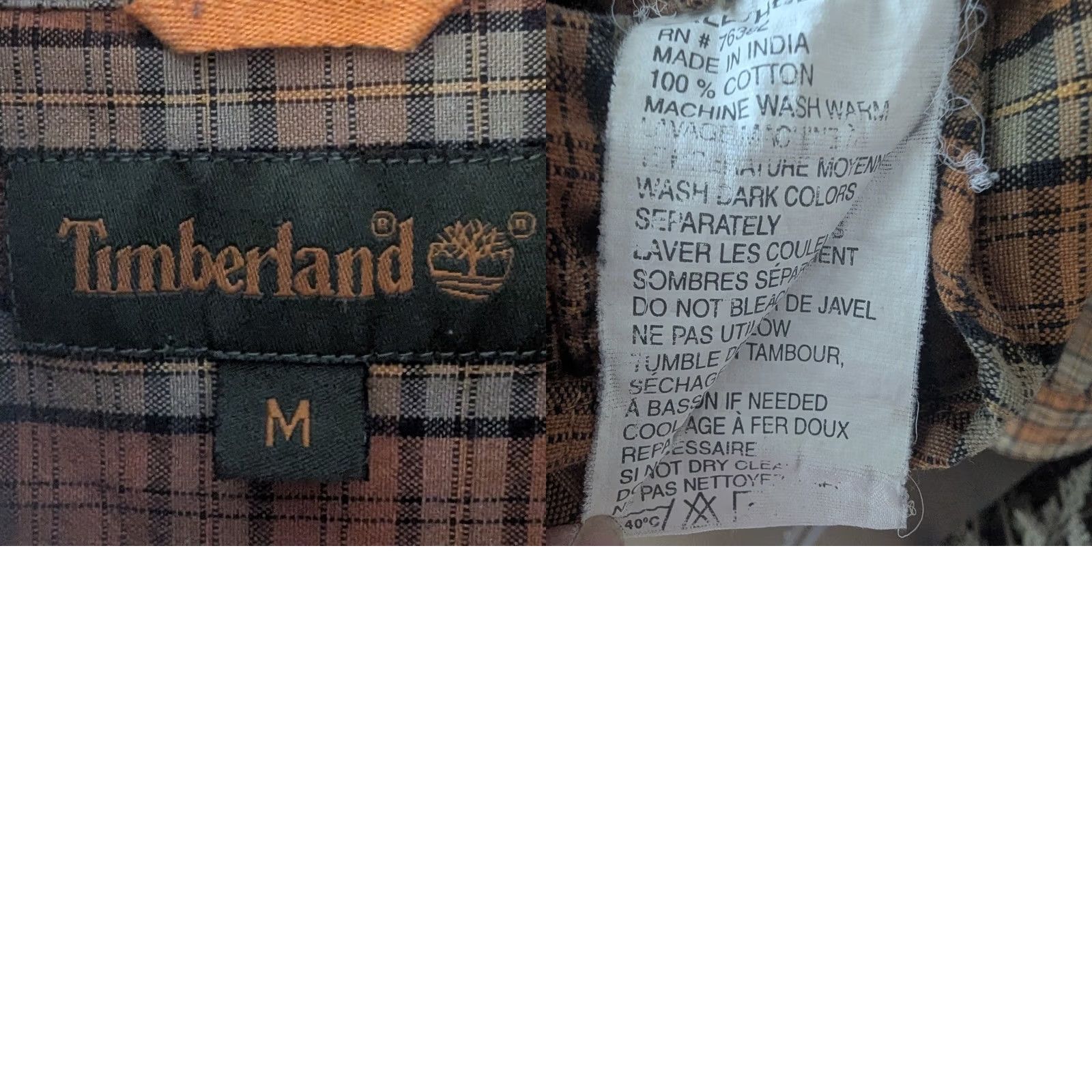 Timberland Timberland Shirt Mens Plaid Long Sleeve Button-Down Orange Tan Green Size M Size US M / EU 48-50 / 2 - 8 Thumbnail