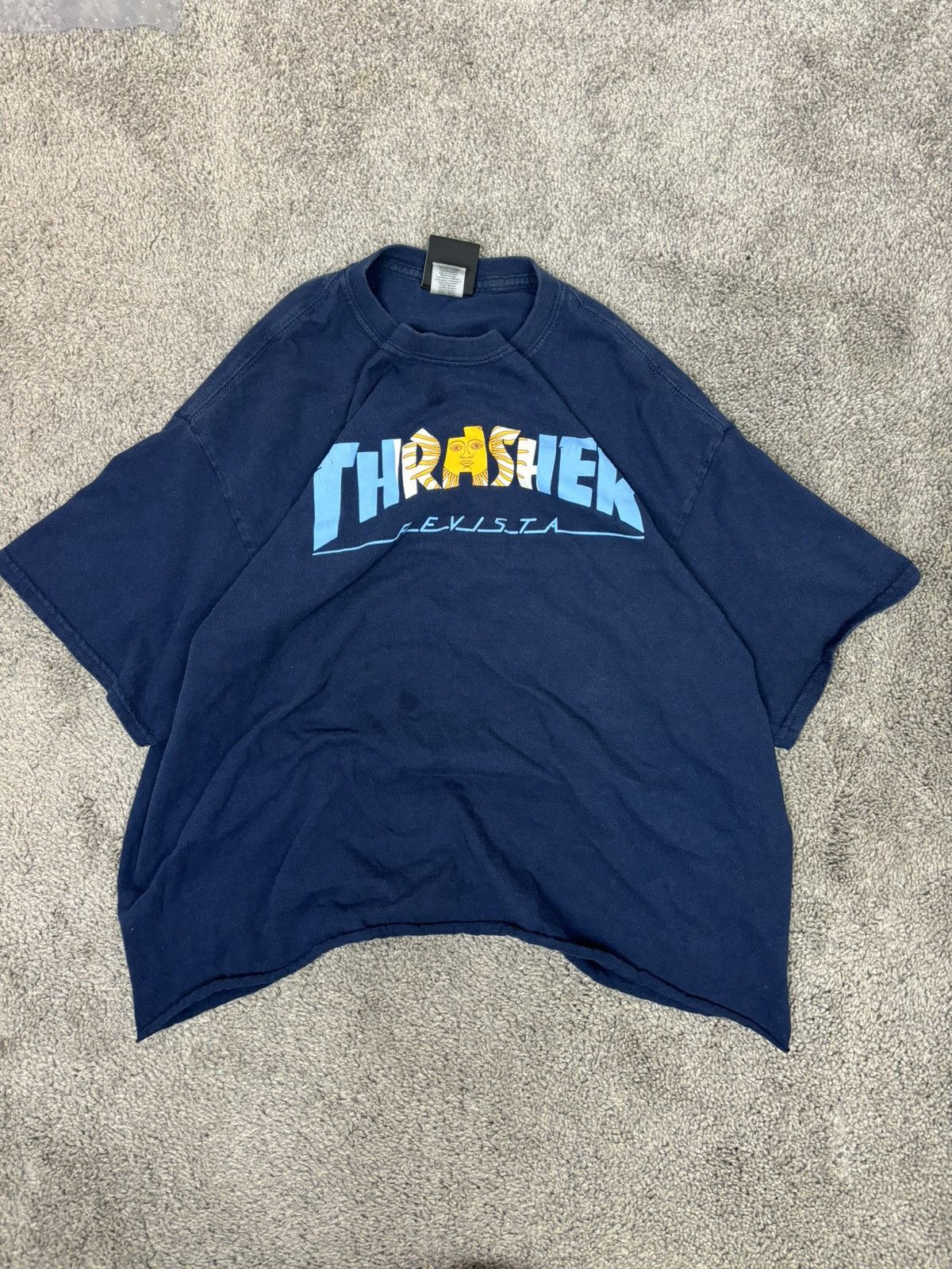 Thrasher Cropped navy thrasher revista tshirt Size US L / EU 52-54 / 3 - 1 Thumbnail